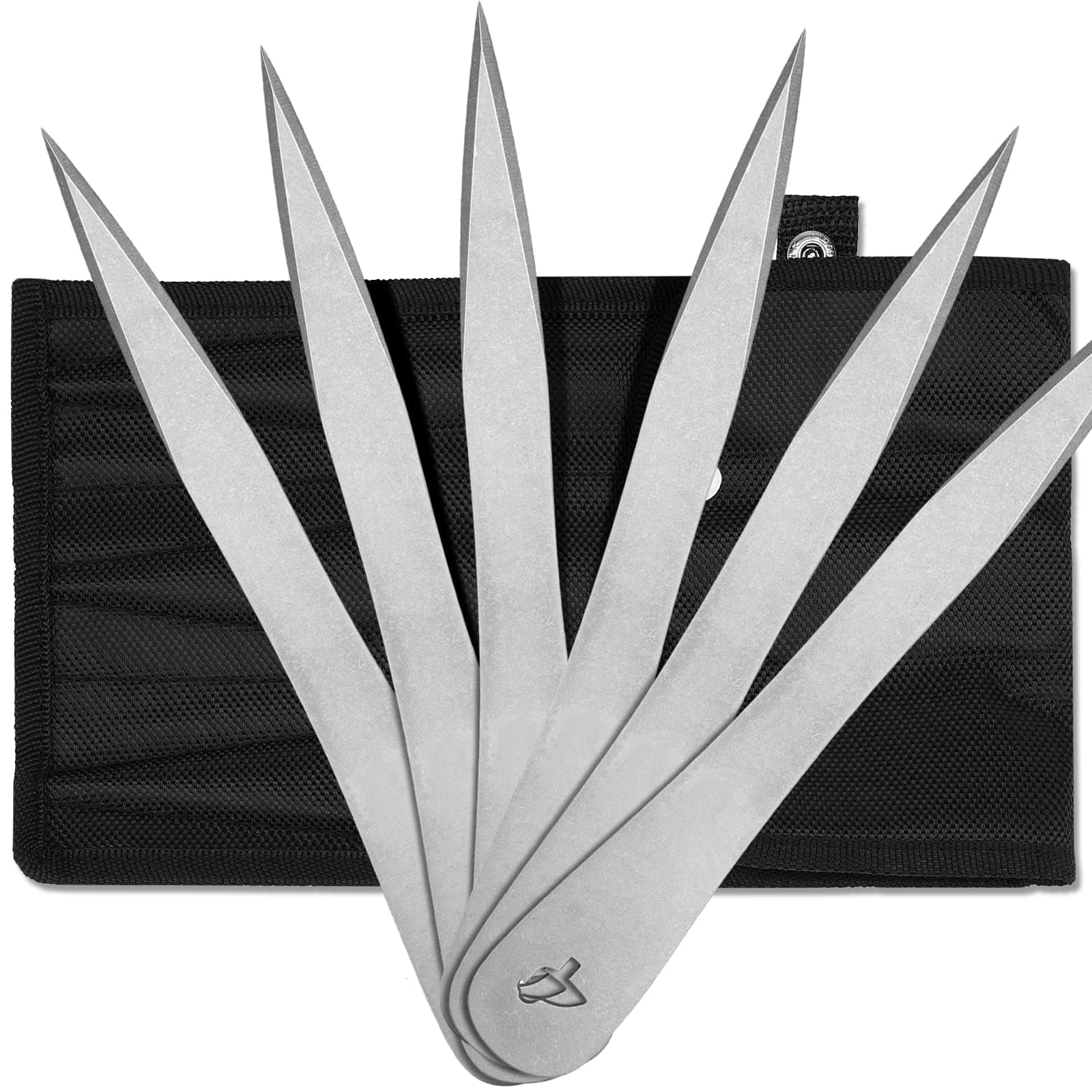 The Beak- Throwing Spikes 6Pack Set - 0.236" Thick Premium Stainless Steel Throwing Set with Sheath for Beginner or Pro
