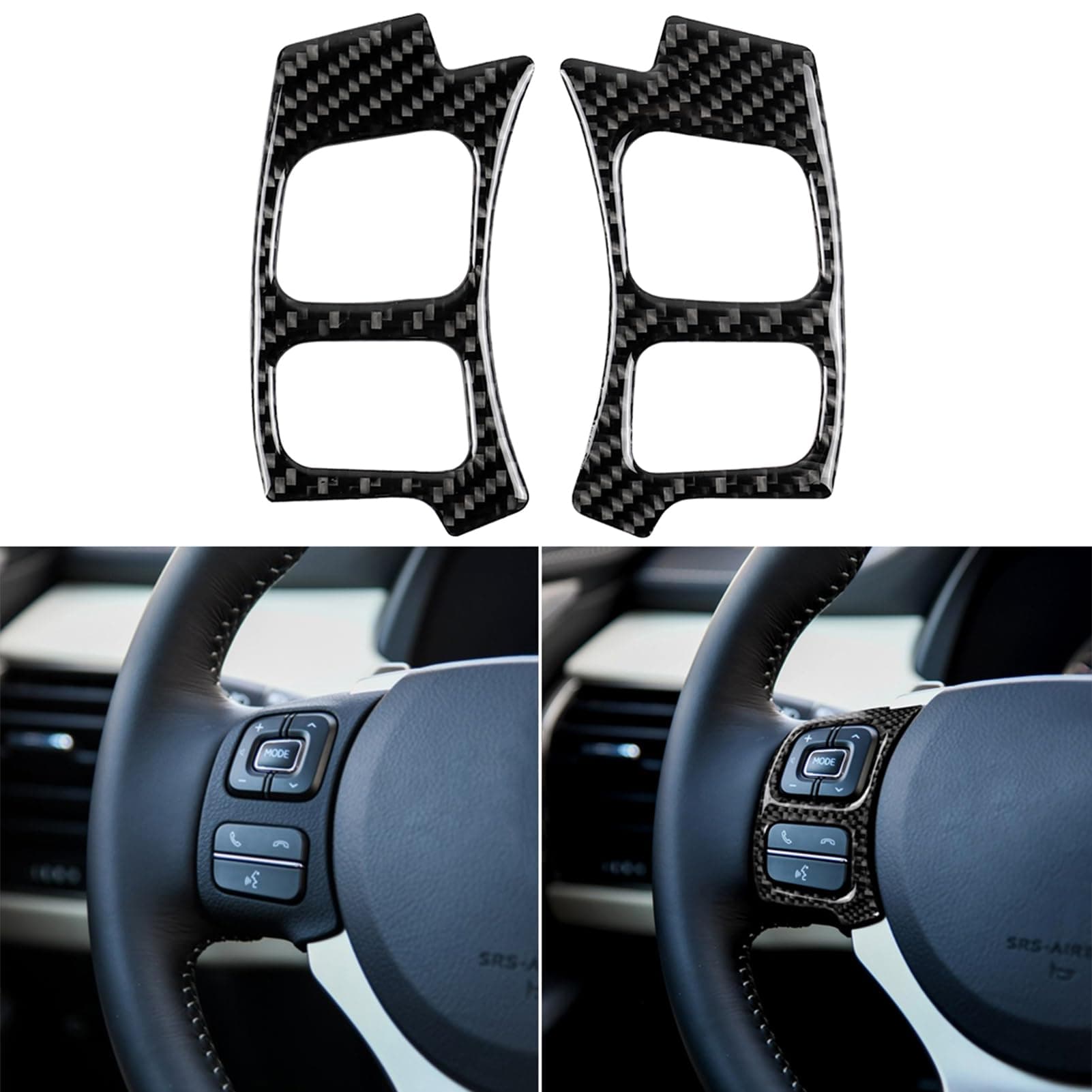 NVCNX Car Dash Button Panel Cover Decal Compatible with Lexus IS250 2014 2015 / IS200t 2016 2017 / IS300 2016-2020 / IS350 2014-2020 Carbon Fiber Interior Trim Accessories Black - C