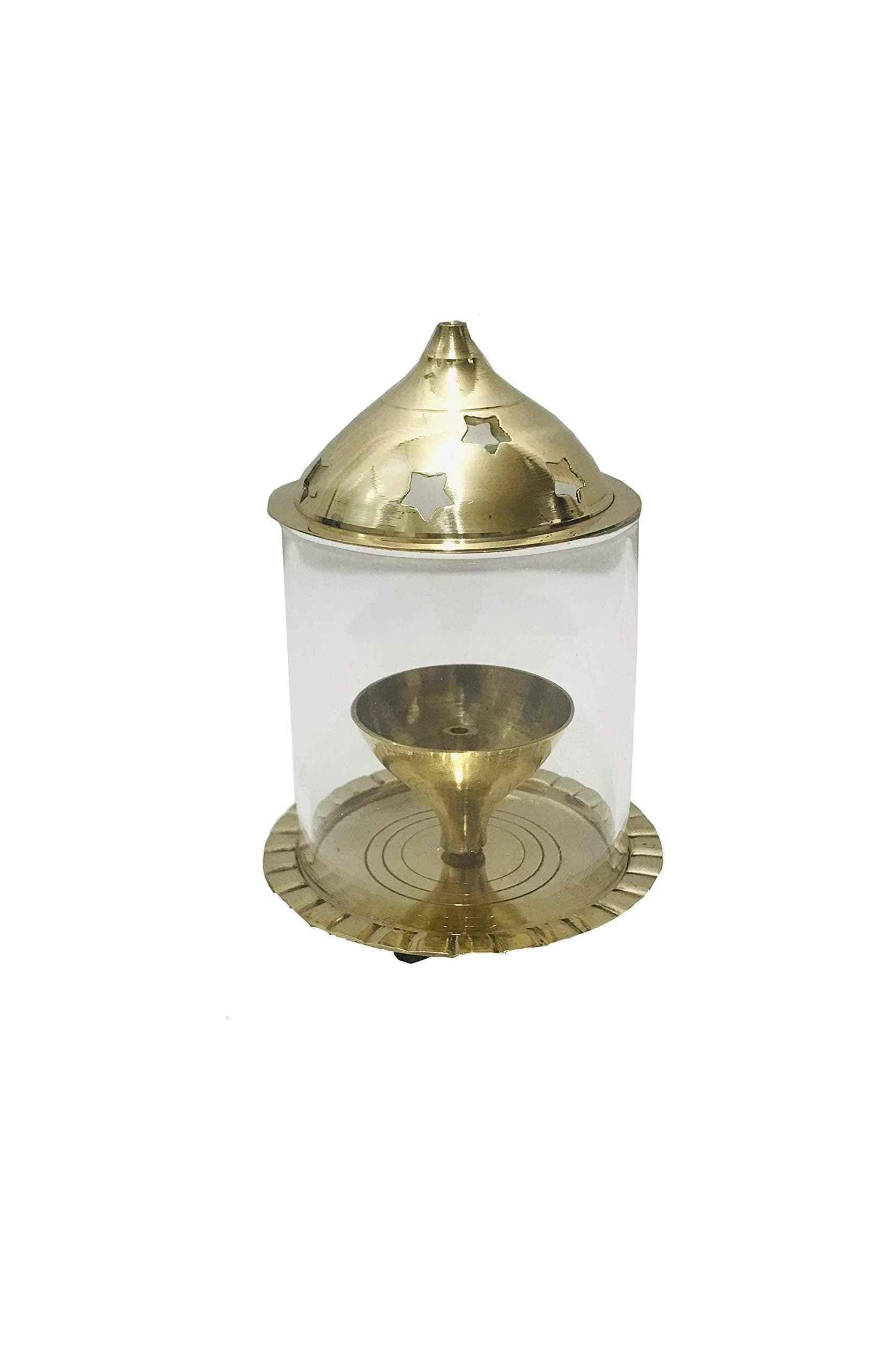 Brass Akhand Diya, 5 inch, Brown