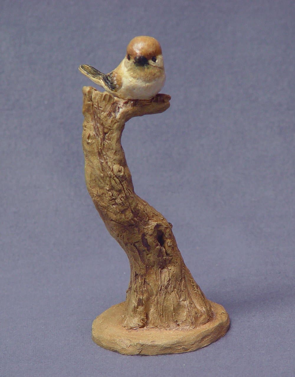 Handmade Ceramic Bird on a Tree in Stoneware with Glaze - Bird Sculpture, Bird Figurine, Ceramic Art