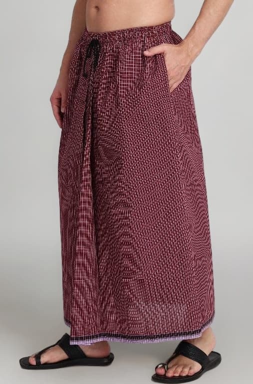 Gowri Tex Elastic Premium Lungi with Dual Packet Pack of 1