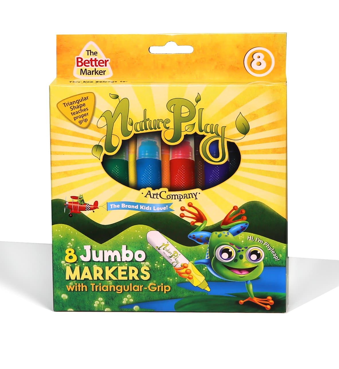 NaturePlay Jumbo Markers with Triangular Grip, 8 Count