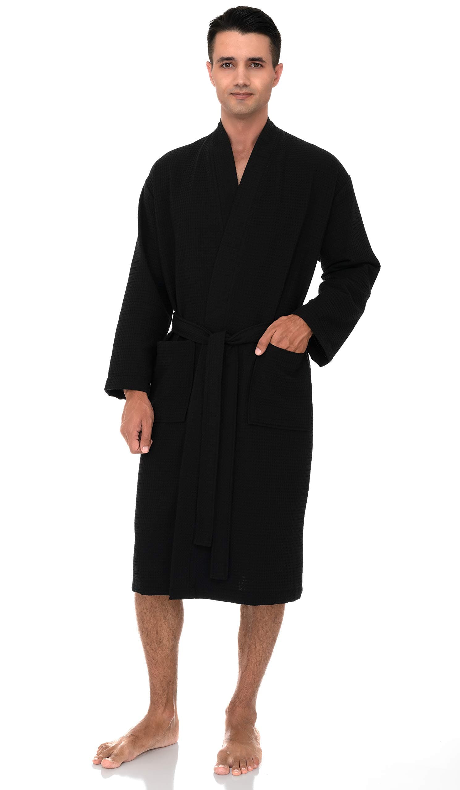 TowelSelections Mens Robe Waffle Spa Bathrobe Soft Shower Bath Robe for Men