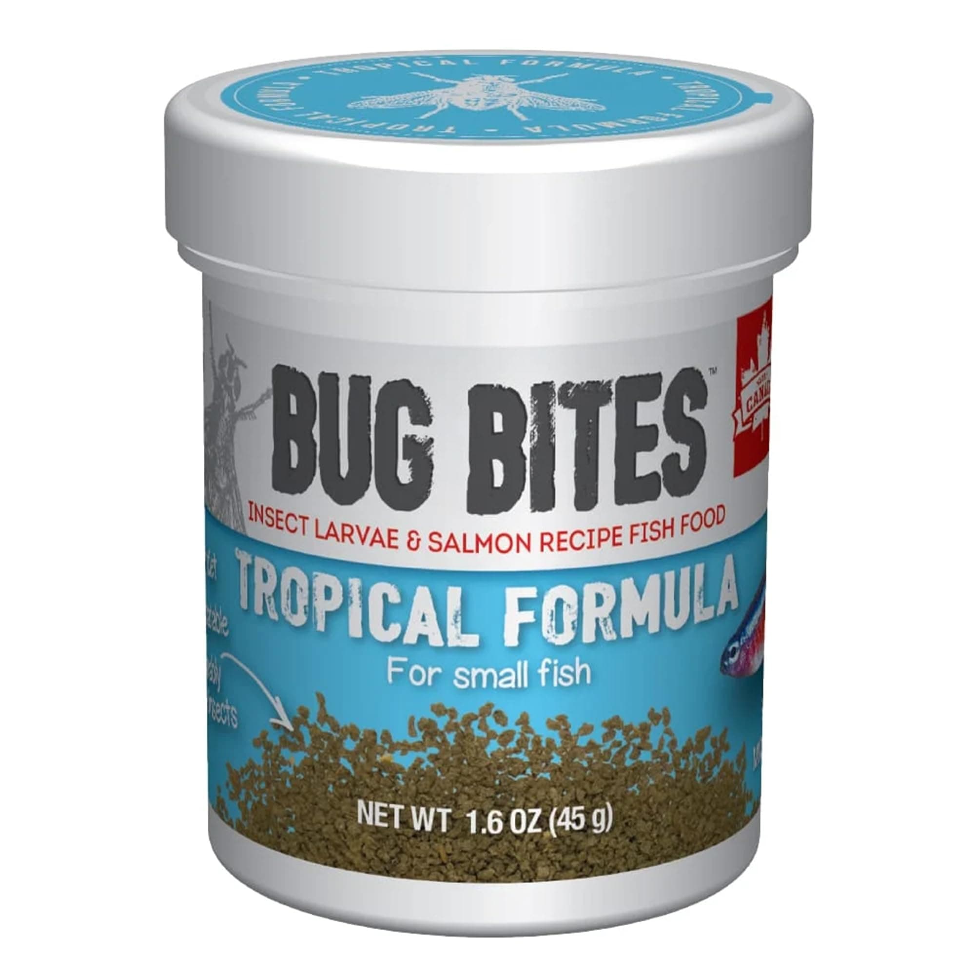 Fluval Bug Bites Tropical Fish Food, Small Granules for Small to Medium Sized Fish, 1.6 oz, A6577