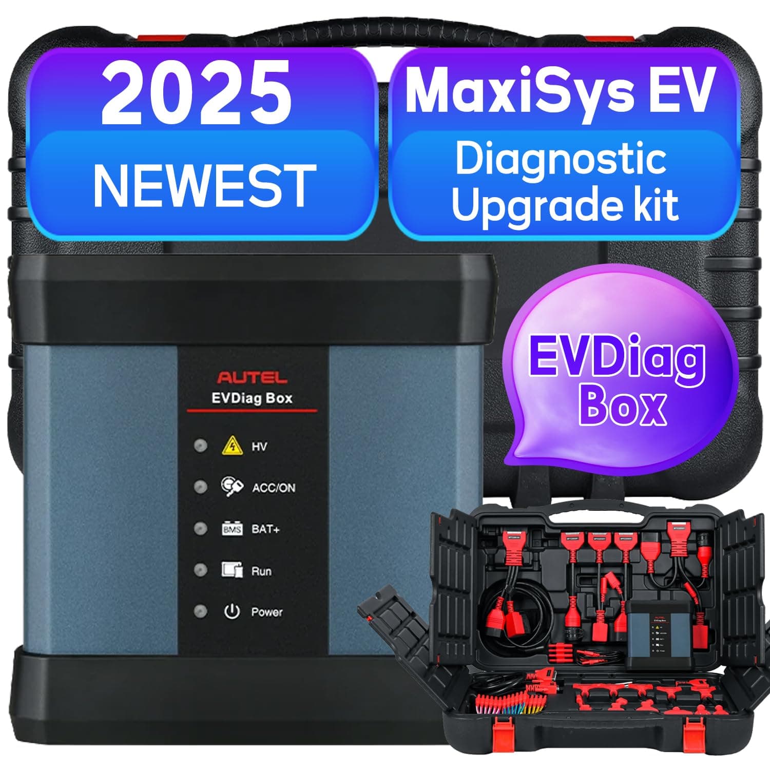 Autel EV Diagnostic kit, Work with Autel MaxiSYS Ultra MS909 MS919 Ultra ADAS, Same EV Adapter as UltraEV MS909EV, Electric Vehicle Test, High-Voltage System Analysis, Battery Pack Diagnosis