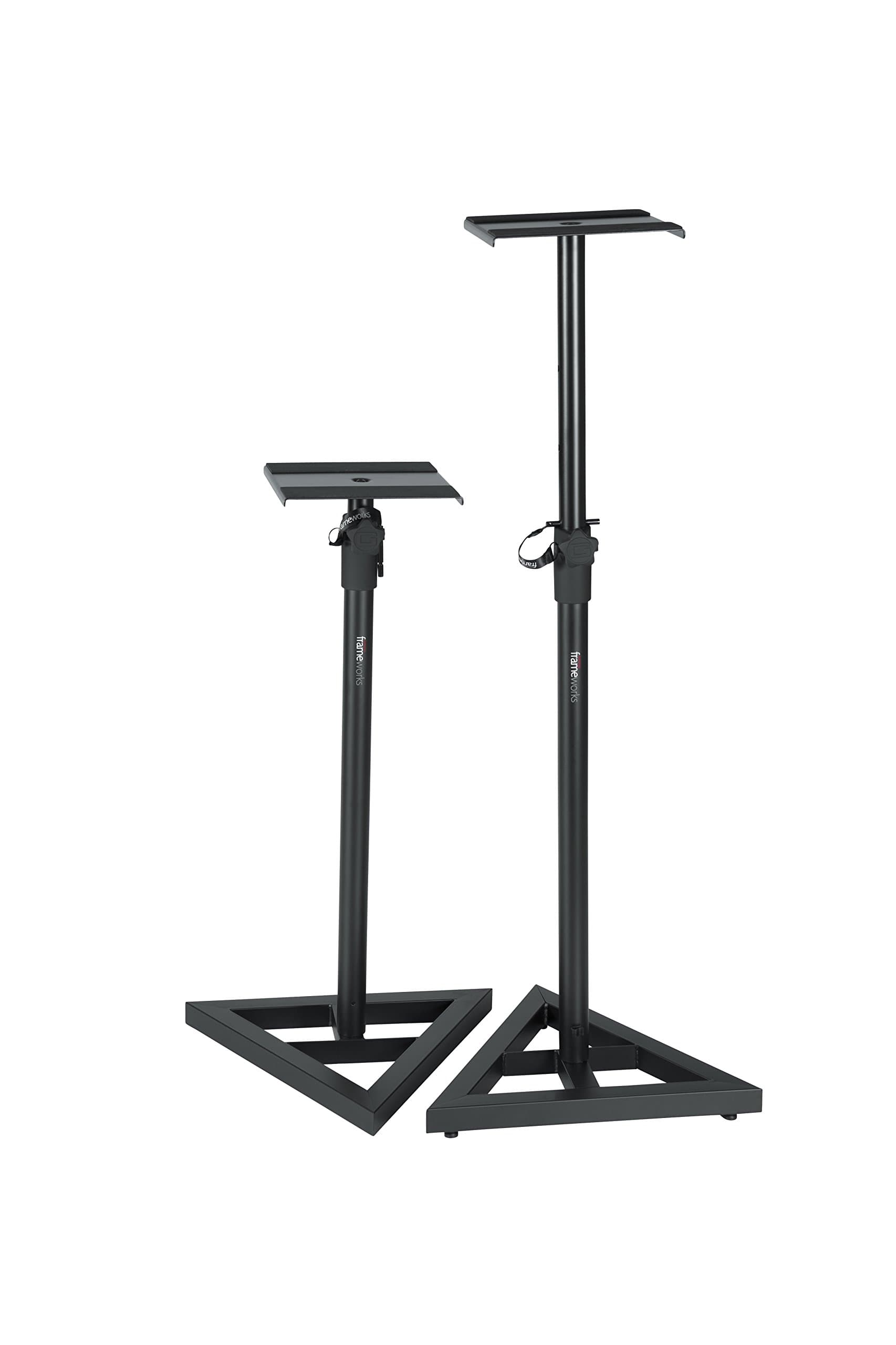 Frameworks Studio Monitor Stands with Adjustable Height and Locking Saftey Pin, Pair (GFW-SPK-SM50)