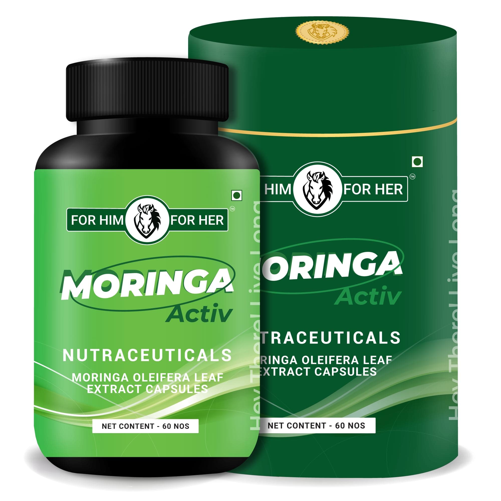 FOR HIM FOR HER Moringa Activ – Premium Moringa Oleifera Extract Capsules – M...