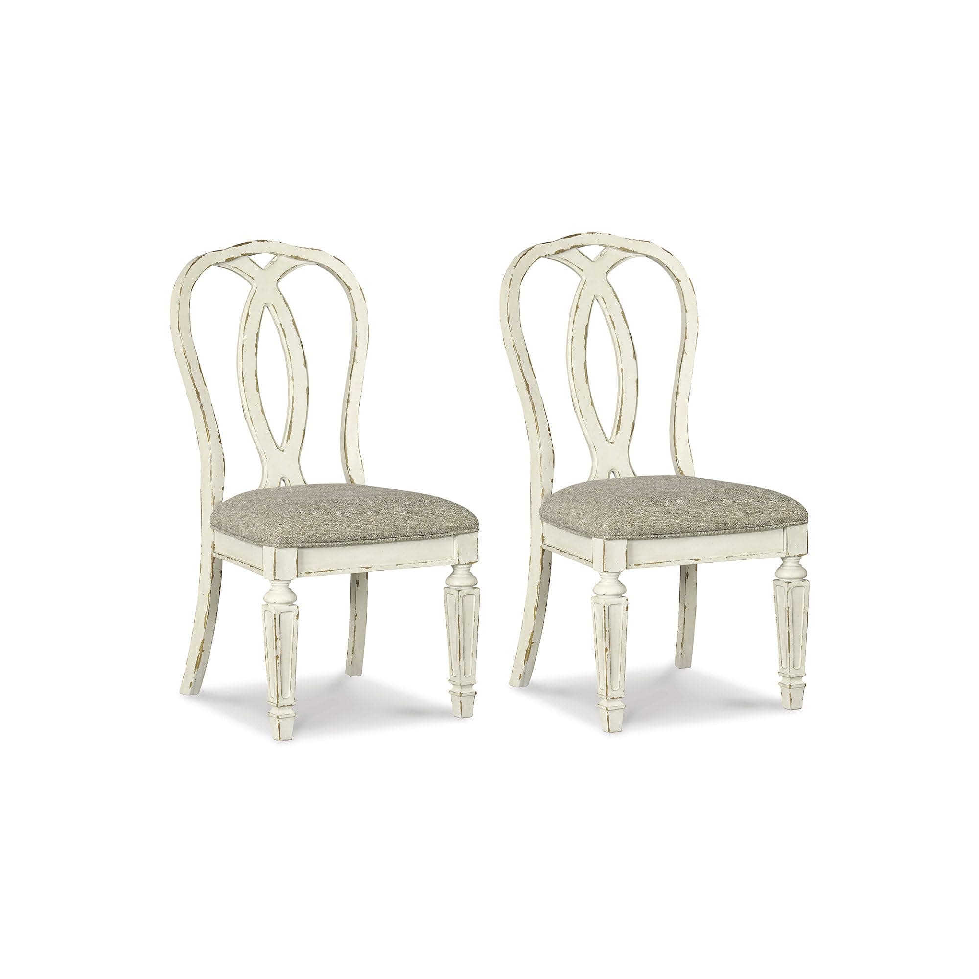 Realyn Dining Room Chair, Splat Back, Chipped White