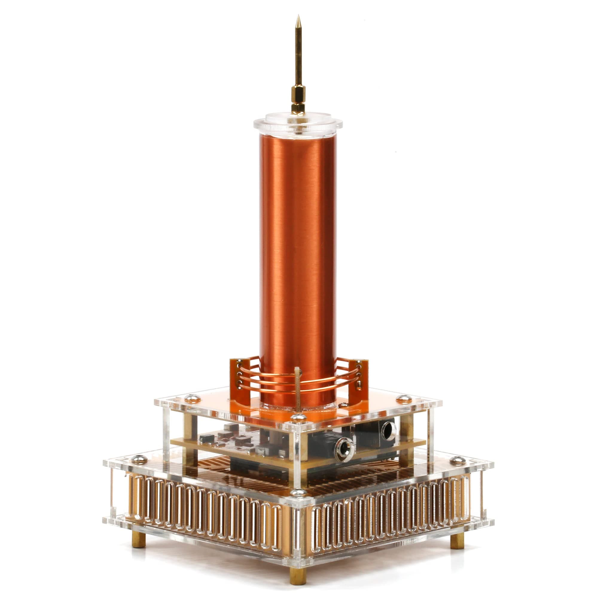 Music Tesla Coil Acrylic Base Shell Arc Plasma Loudspeaker Wireless Transmission Experiment Desktop Toy Model (YS04)