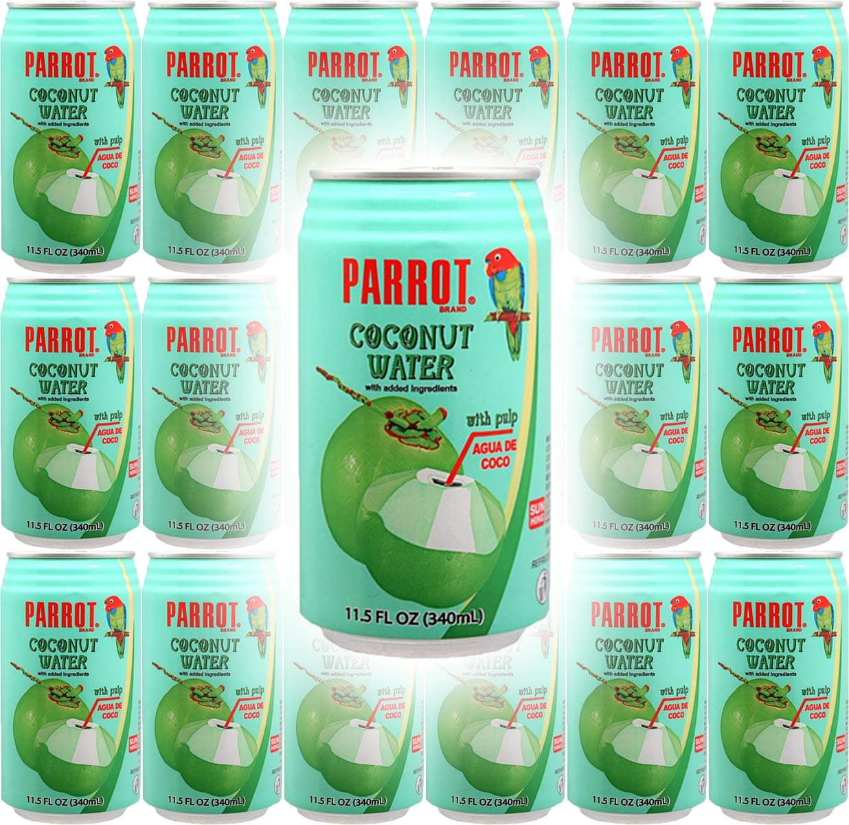 Parrot Coconut Water With Pulp, 11.5 Oz (Pack of 18, Total of 207 Oz)