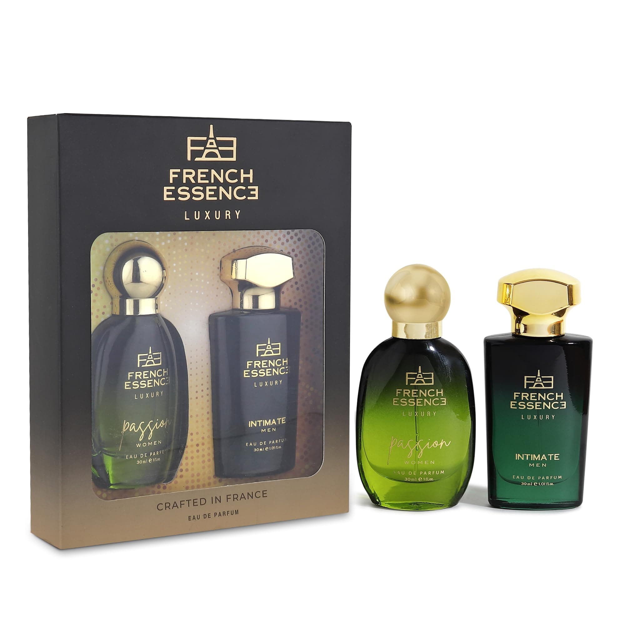 FRENCH ESSENCE Perfume Gift set | Passion 30ml & Intimate 30ml, combo perufmes, Frensh Scent | long Lasting Effect, Attractive, for Men & women.