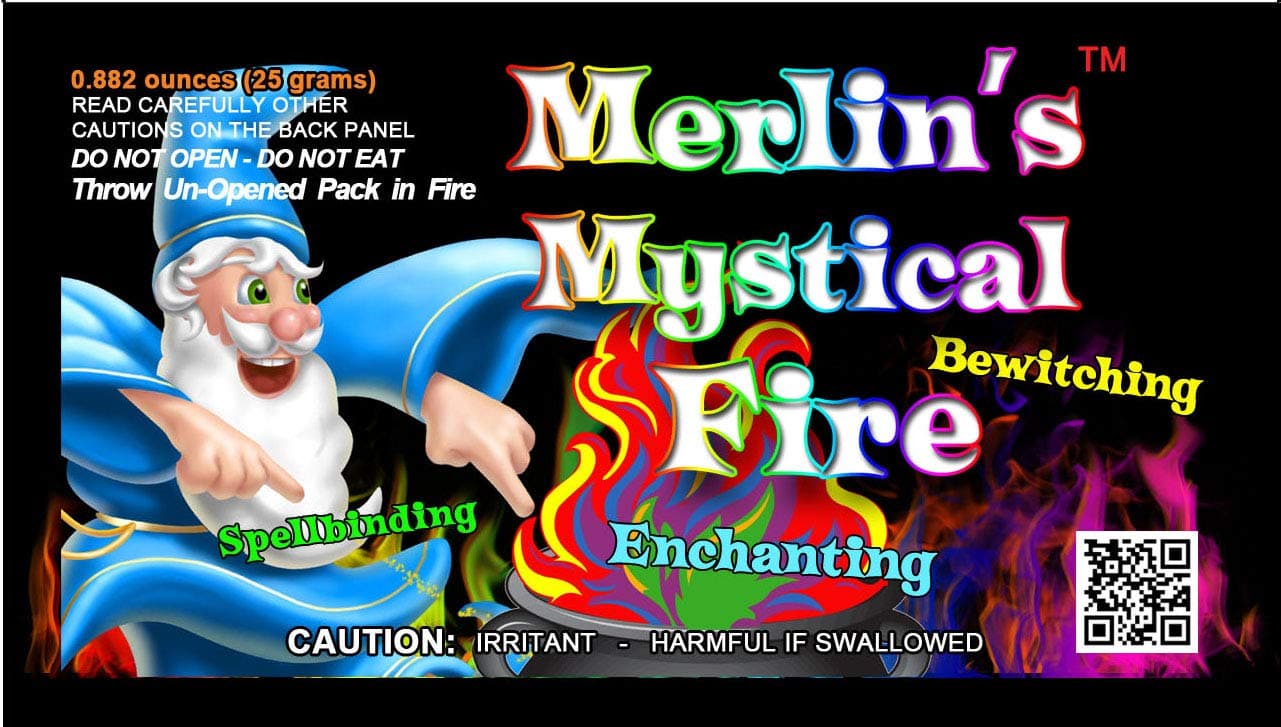 Mystical Fire Merlin's Fire Flame Colour Changer Vibrant Long-Lasting Pulsating Wood Fire Colour Changer for Indoor or Outdoor Use 25 grams Packets 6 Pack