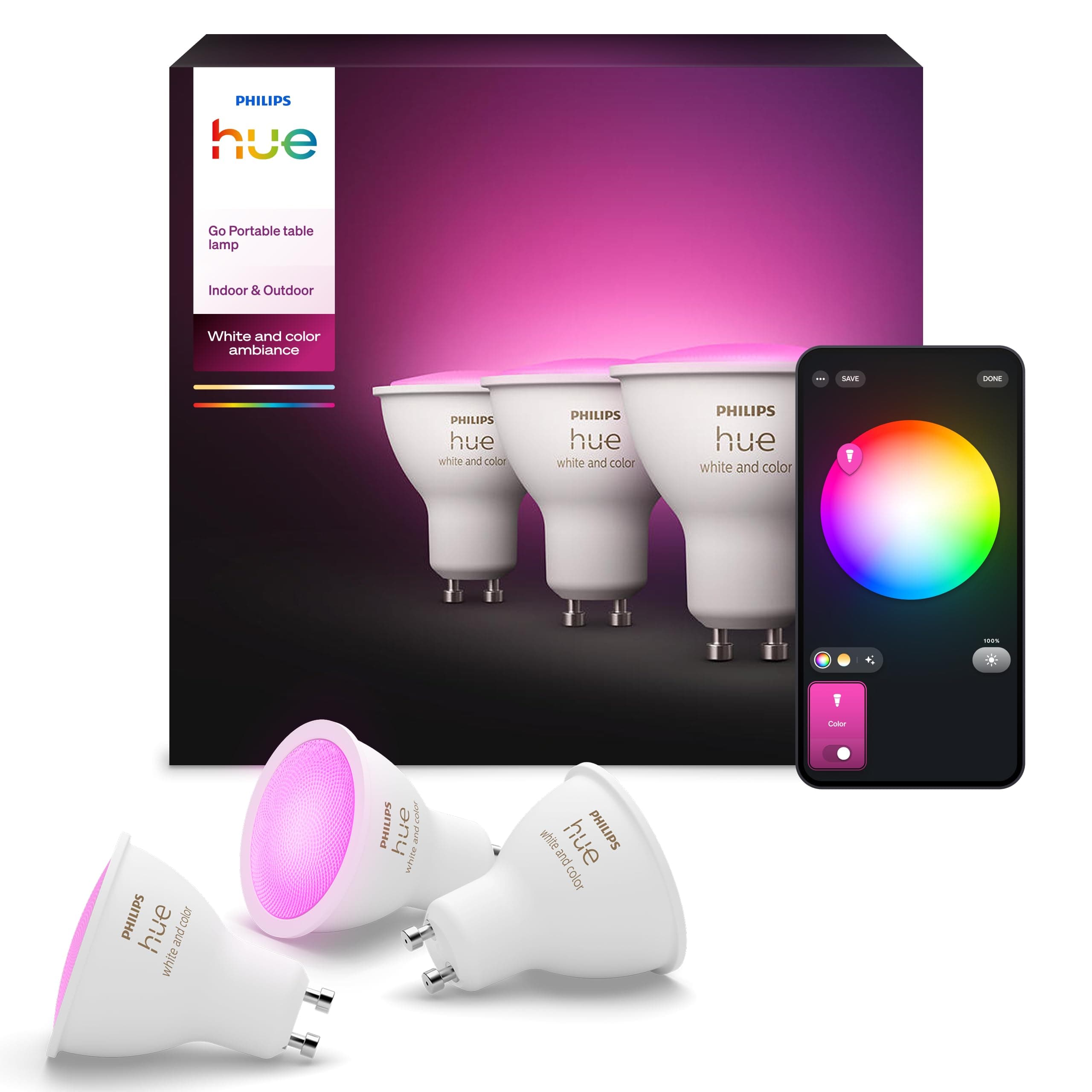 GU10 – Smart Spotlight – (3-Pack) White and Colour Ambiance