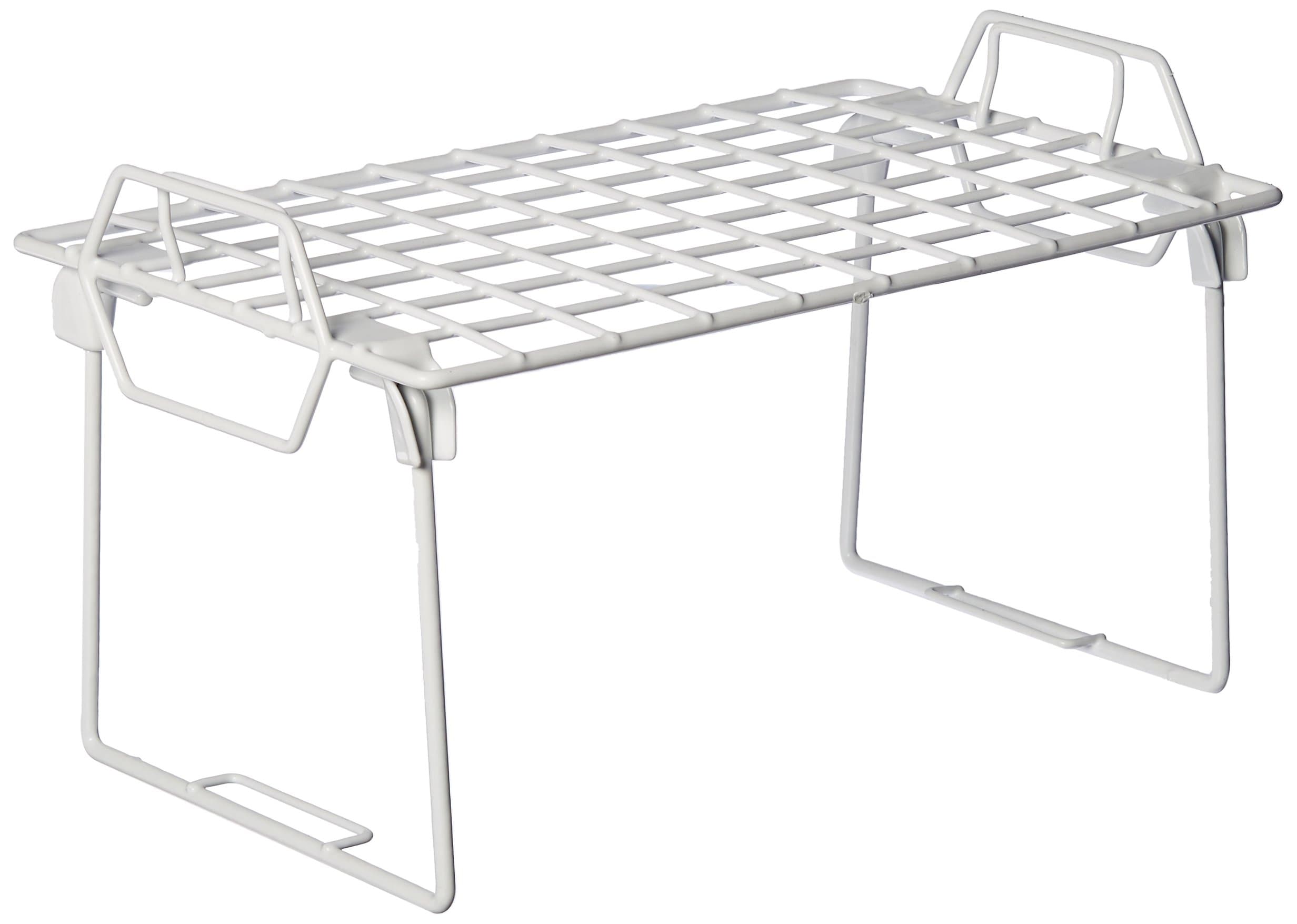 Wire Grid Stacking Shelf Small, White