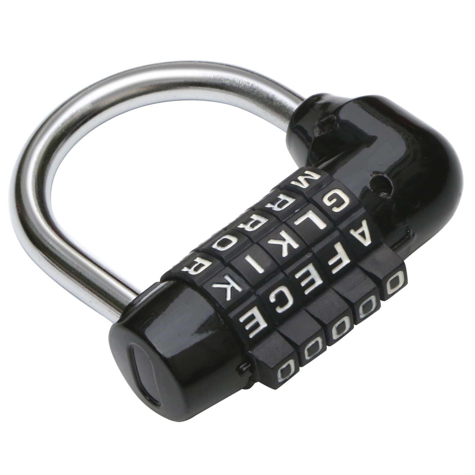 TRIXES 5 Letter Combination Padlock Black for Suitcases, Make-Up Pull Along, Gym Lockers, Bike Lock - No Key Required - Perfect for Escape Rooms