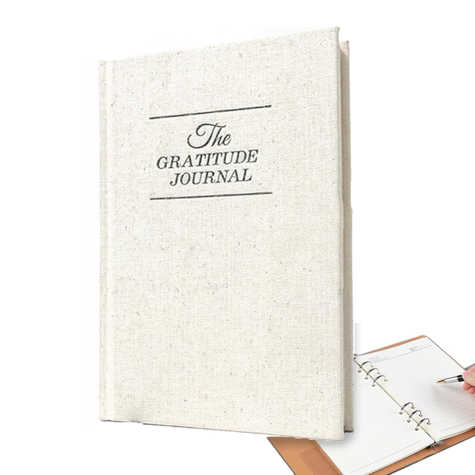 QUEENADA 5 Minute Gratitude Journal - A Mindfulness Journal for Self-Reflection and Happiness, Simple Daily Instruction Format for a More Grateful and Happy Life Planner (White)