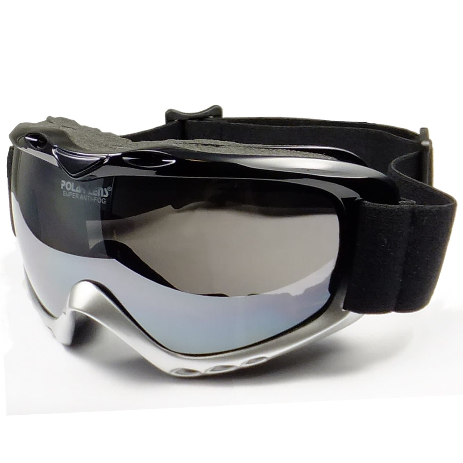 PG9 Matte Silver Ski and Snowboard Goggles / High Performance / Helmet Compatable Extra Long Adjustable Strap / Optical Lenses with Anti-Fog Coating / German Engineered