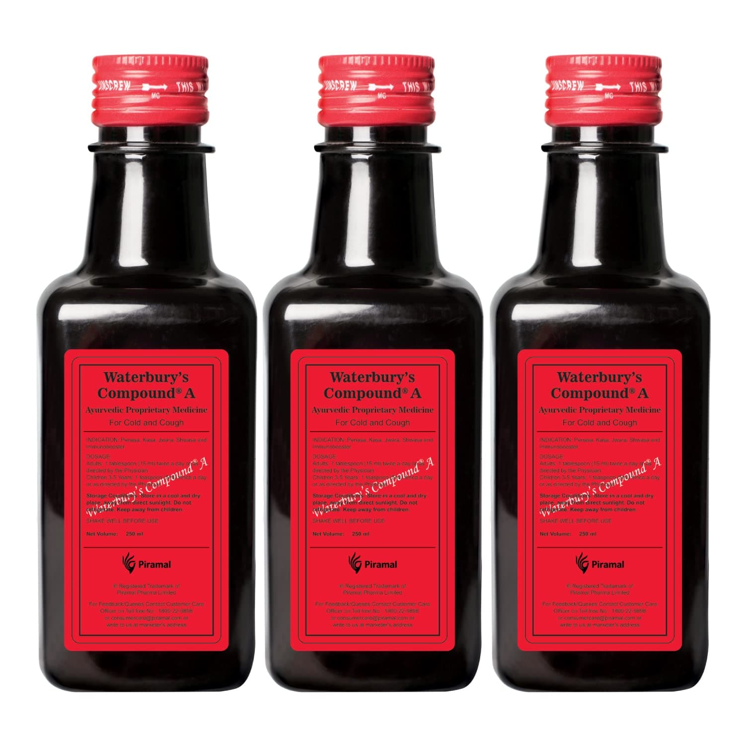 A-Provides Quick Relief from Cold & Cough| Ayurvedic Immunity Booster | 250 ml x Pack of 3