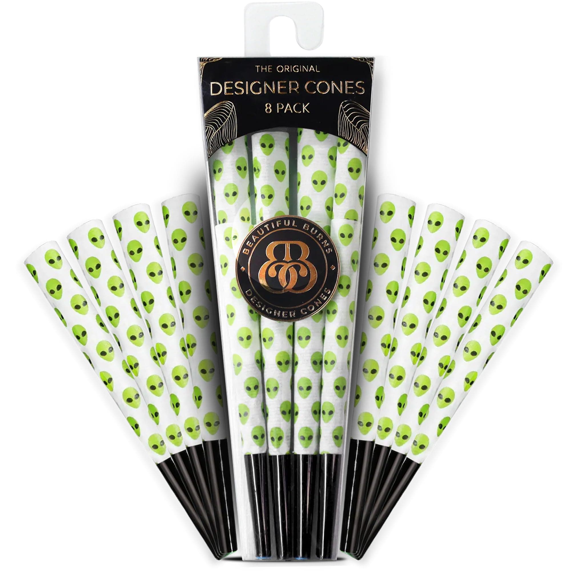 Beautiful Burns, Alien Heads Pre-Rolled Cones - 8 Pack of Pre Roll Cone Shells