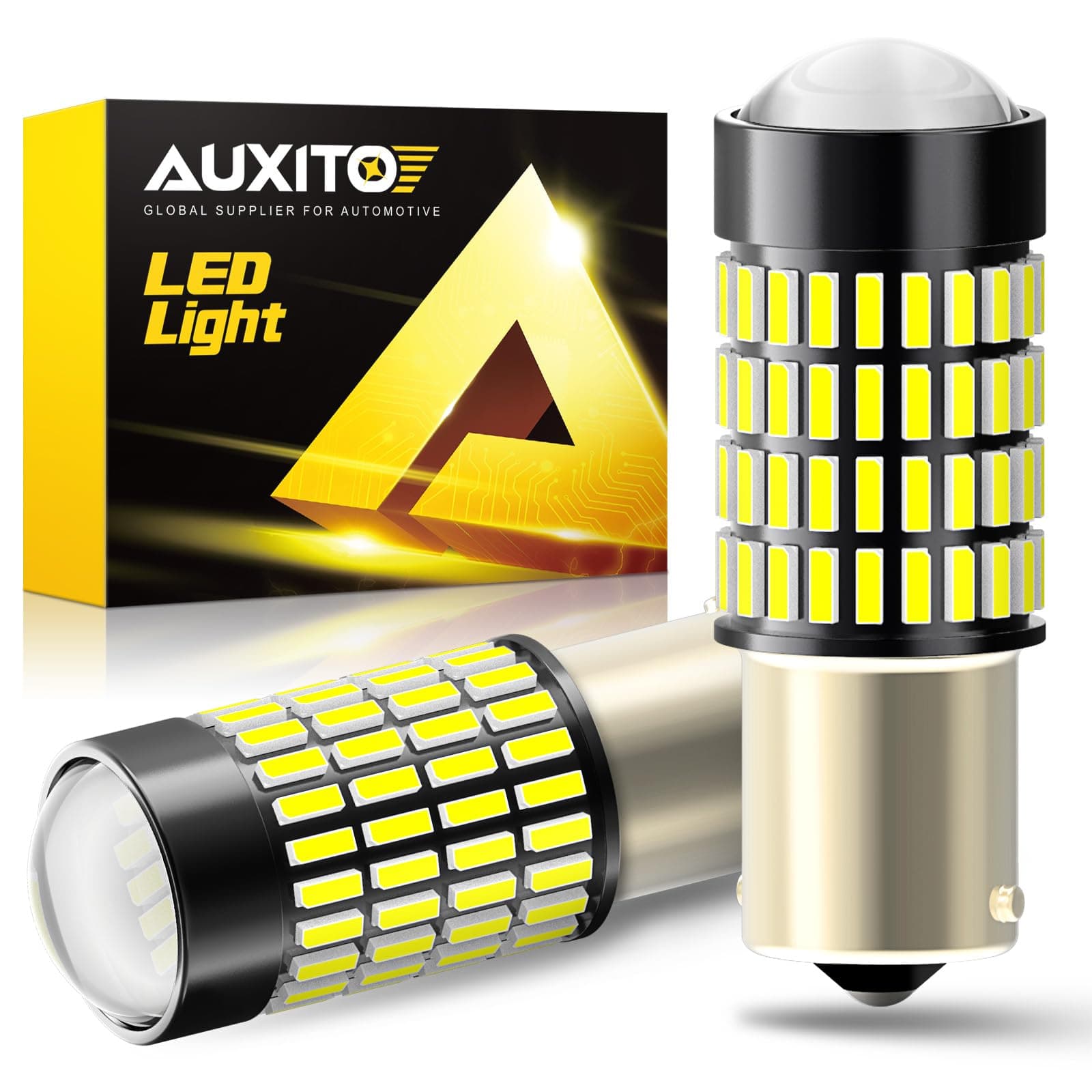 AUXITO 1156 LED Bulb for Reverse Lights, Super Bright White 1141 1073 7506 LED Bulbs with Projector Replacement for Reverse Lights Tail Brake Signal Back Up Parking Marker Lights, 6000K Xenon White
