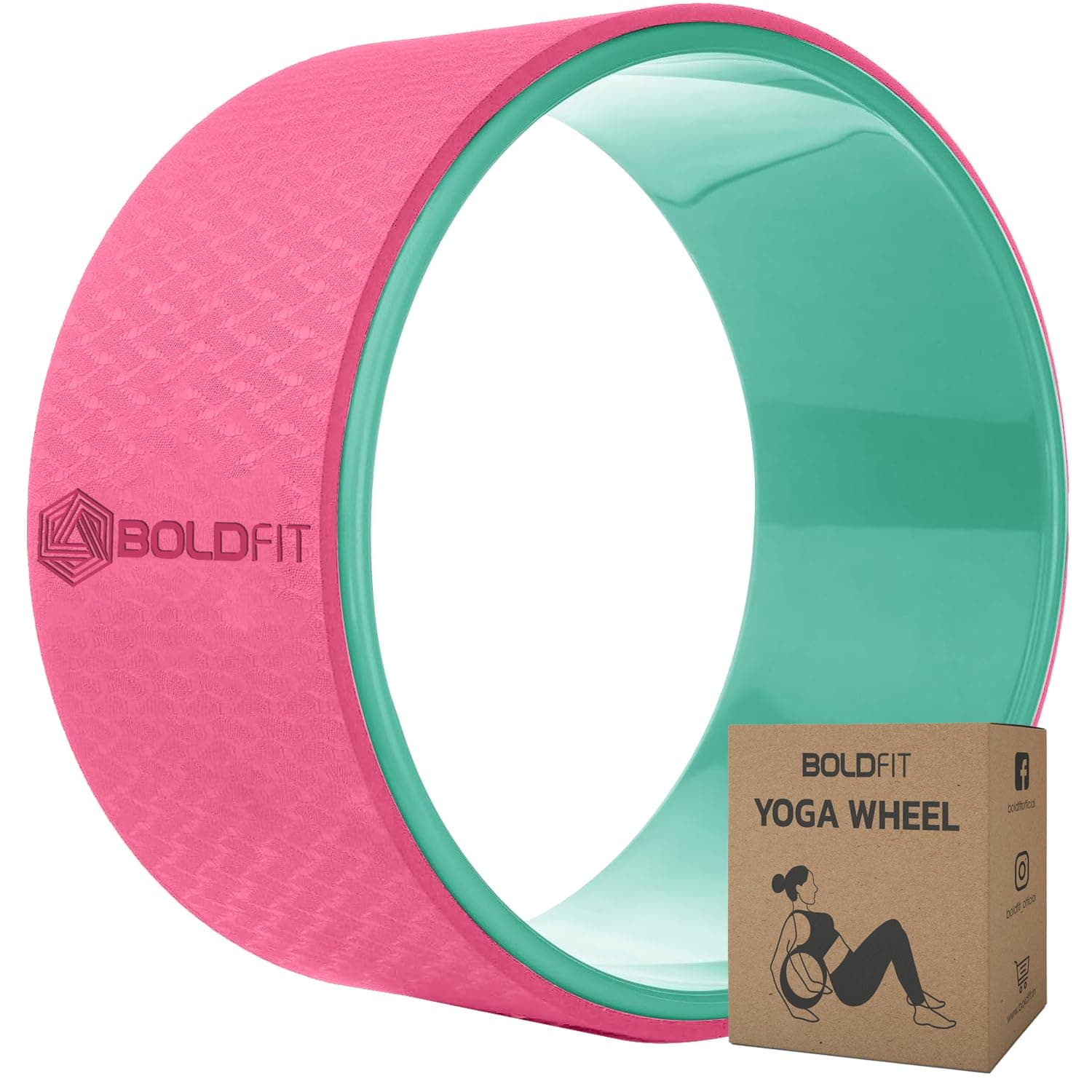 Yoga Wheel For Stretching for Back Bends, Exercise, Workout, Accessories for Women & Men Exercise Roller Equipment for Home Workout, Yoga Chirp Wheel - 12Inch
