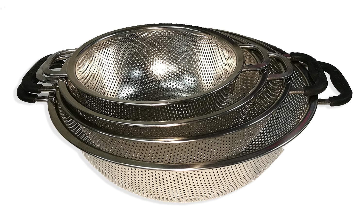 Unidepot Micro-Perforated Stainless Stell Colander 4pcs Set Dishwasher Safe