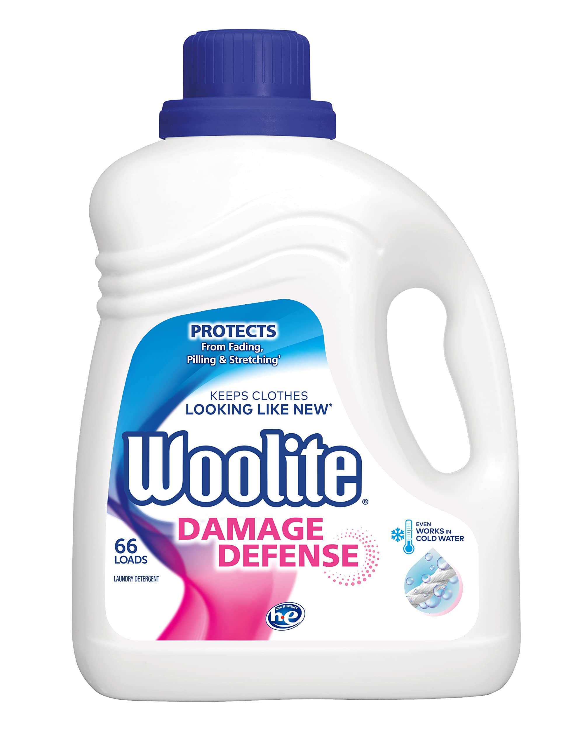Woolite Damage Defense Liquid Laundry Detergent, 66 Loads, Regular and HE Washers, 100 Fl Oz, Packaging may vary