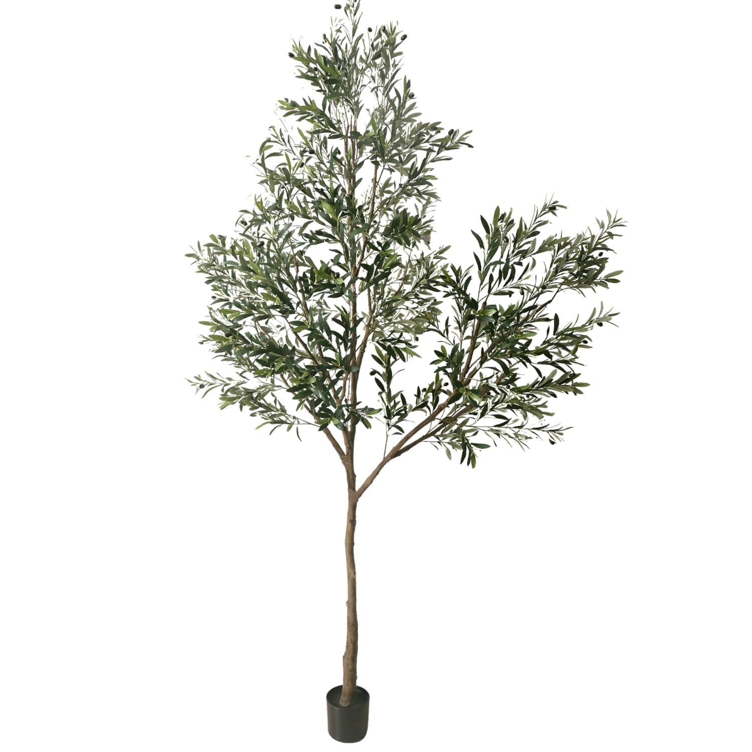 Phimos Artificial Olive Tree Tall Fake Potted Olive Silk Tree with Planter Large Faux Olive Branches and Fruits Artificial Tree for Modern Home Office Living Room Floor Decor Indoor (8.2FT)