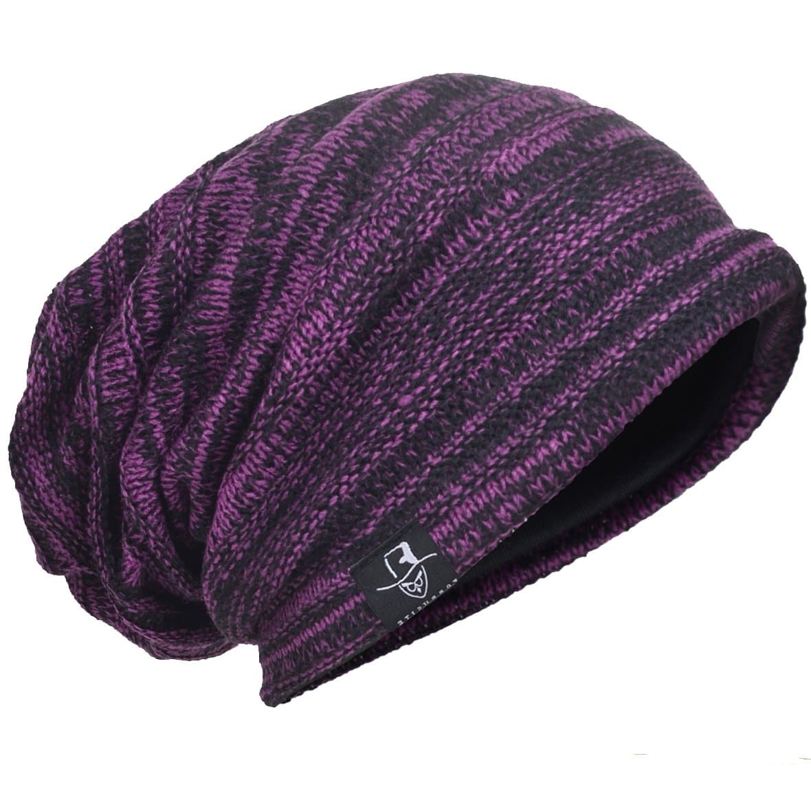 Men Oversize Skull Slouch Beanie Large Skullcap Knit Hat