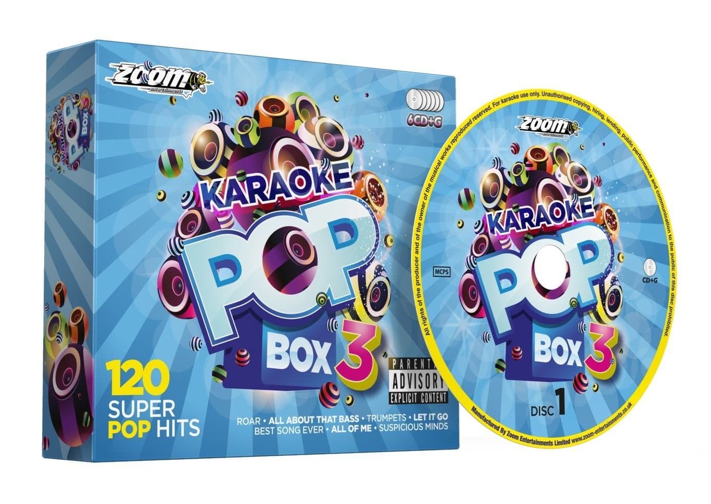 Zoom Karaoke Pop Box 3 Party Pack - 6 CD+G Box Set - 120 Songs explicit_lyrics