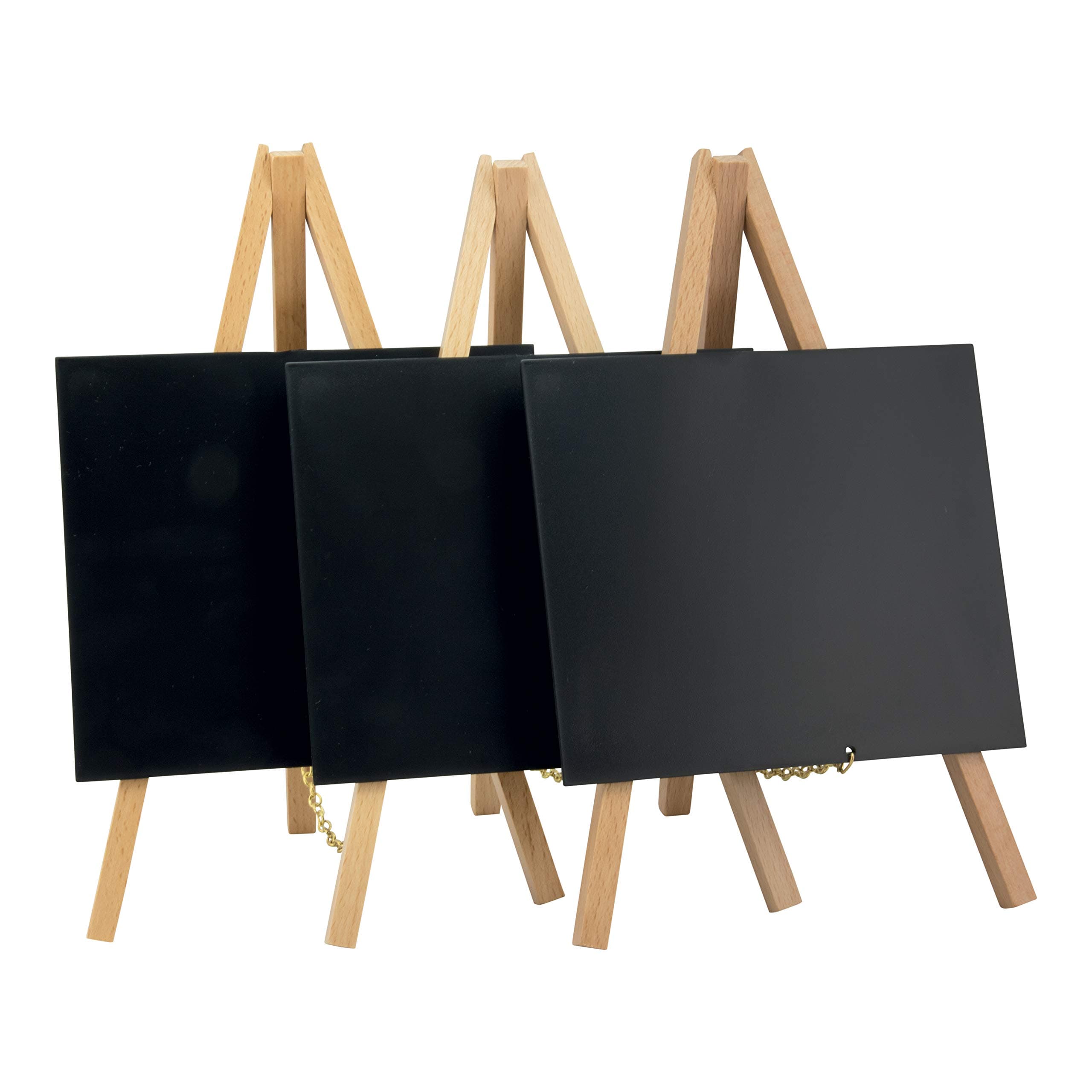 Securit Mini easel table chalkboard - Wood with lacquered beech finish - set of 3
