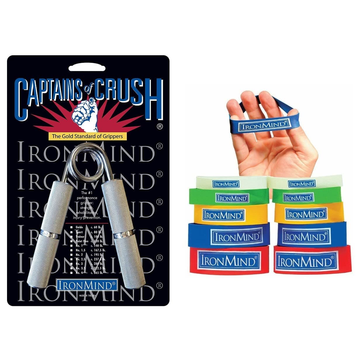 IronMind Two-Way COC Grip Set: COC Trainer Gripper and Expand-Your-Hand Bands