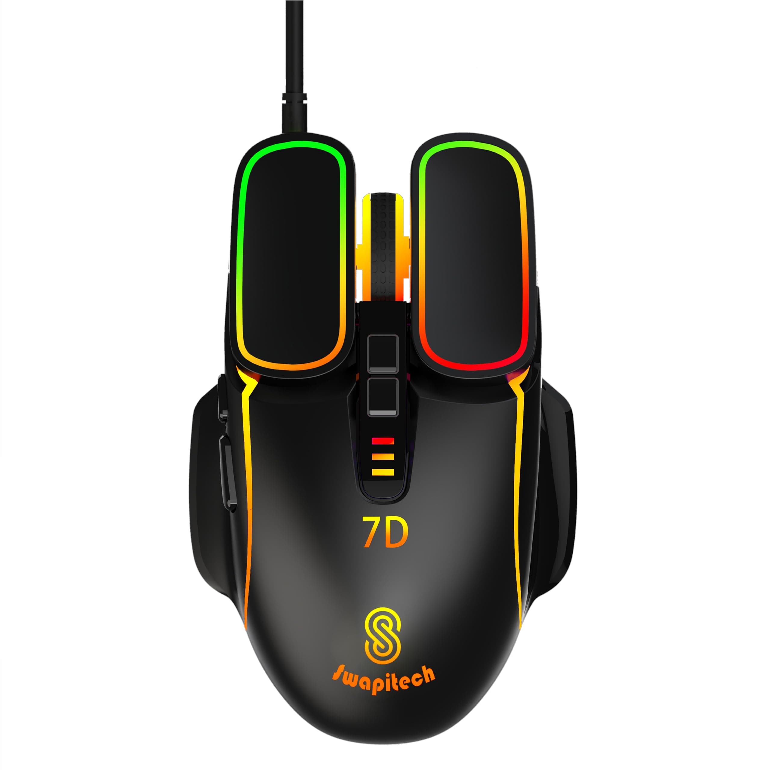 - Fighter with 8800 DPI Gaming Sensor and 7 Programmable Buttons | RGB Wired Gaming Mouse with Ultra-Responsive 7000fps | 4 Color Breathing Lights | Advance Windows Software | USB 2.0