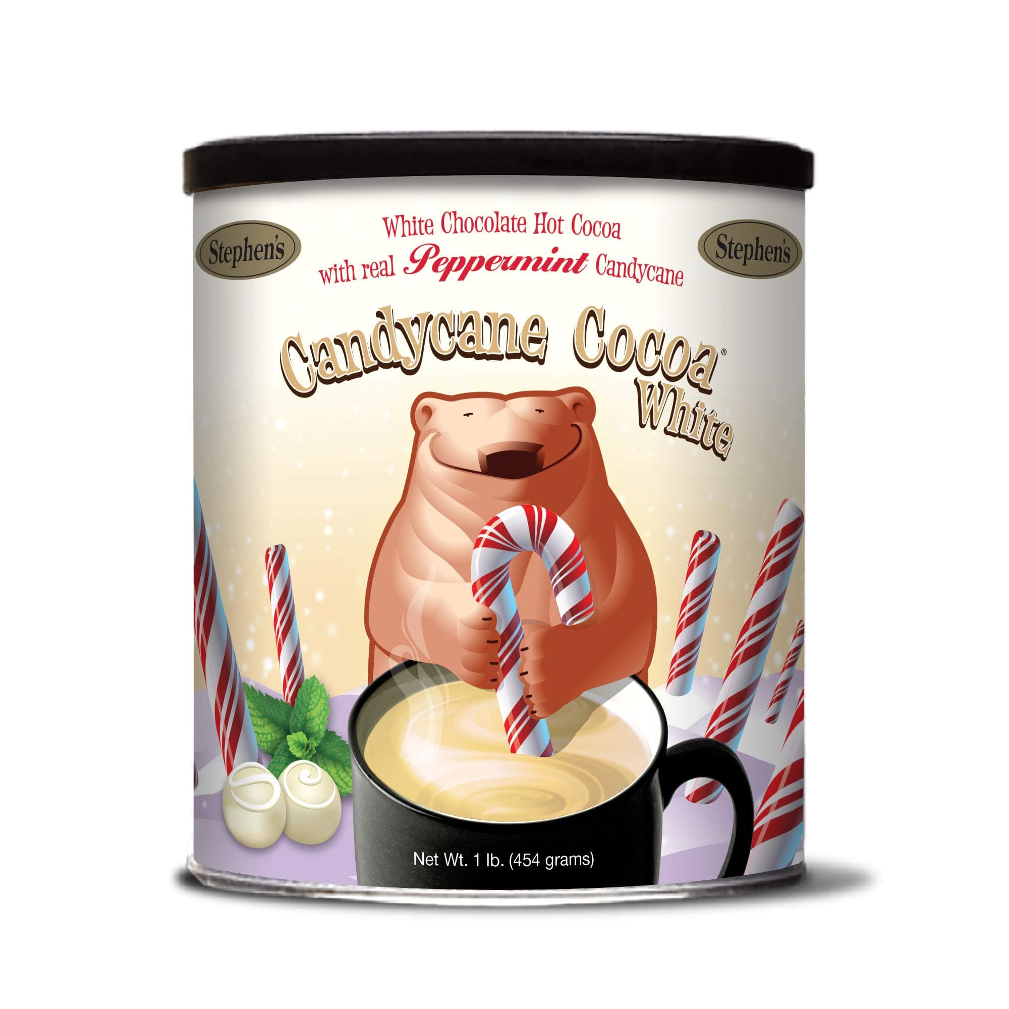 STEPHEN'S Stephens Gourmet Stephens Candy Cane Cocoa, White Chocolate, 1 Lb (Pack Of 1)