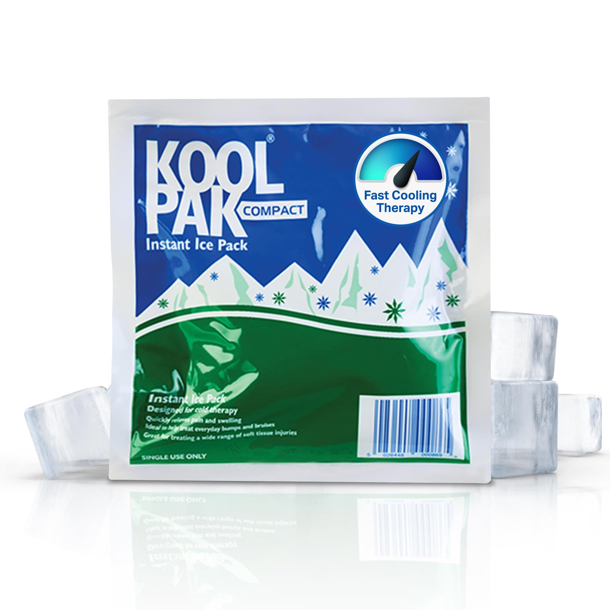 Koolpak 20 x Compact Instant Cold Ice Packs - 15 x 15 cm Disposable Instant Ice Pack for Injuries - Single Use First Aid Ice Packs for Sports & Recovery - Schools Workplace Travel Kits