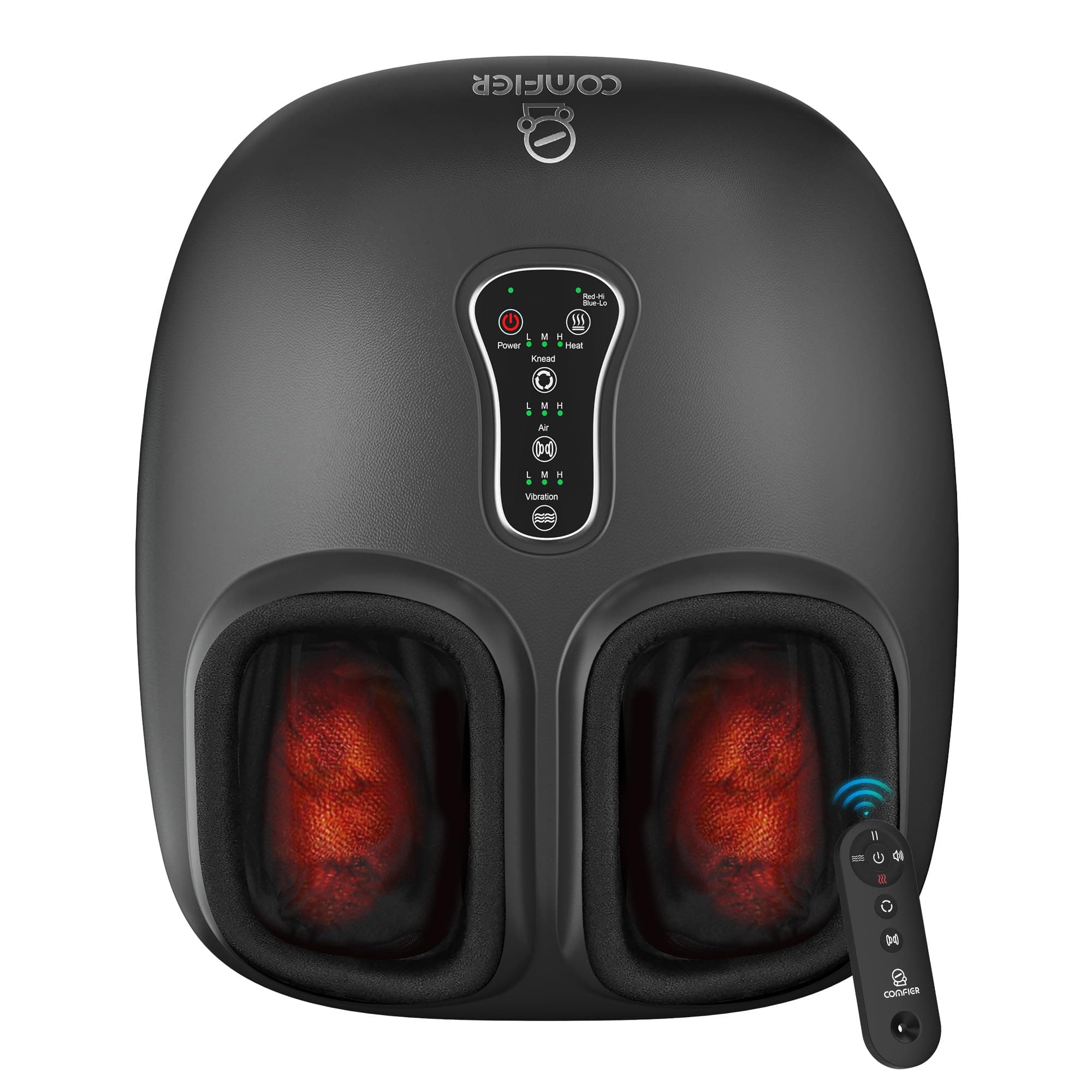 COMFIER Comfier 2024 Upgrade Shiatsu Foot Massager with Heat, Pause Function, 3 Levels of Intensity, Vibration, Compression, for Neuropathy, Fasciitis P