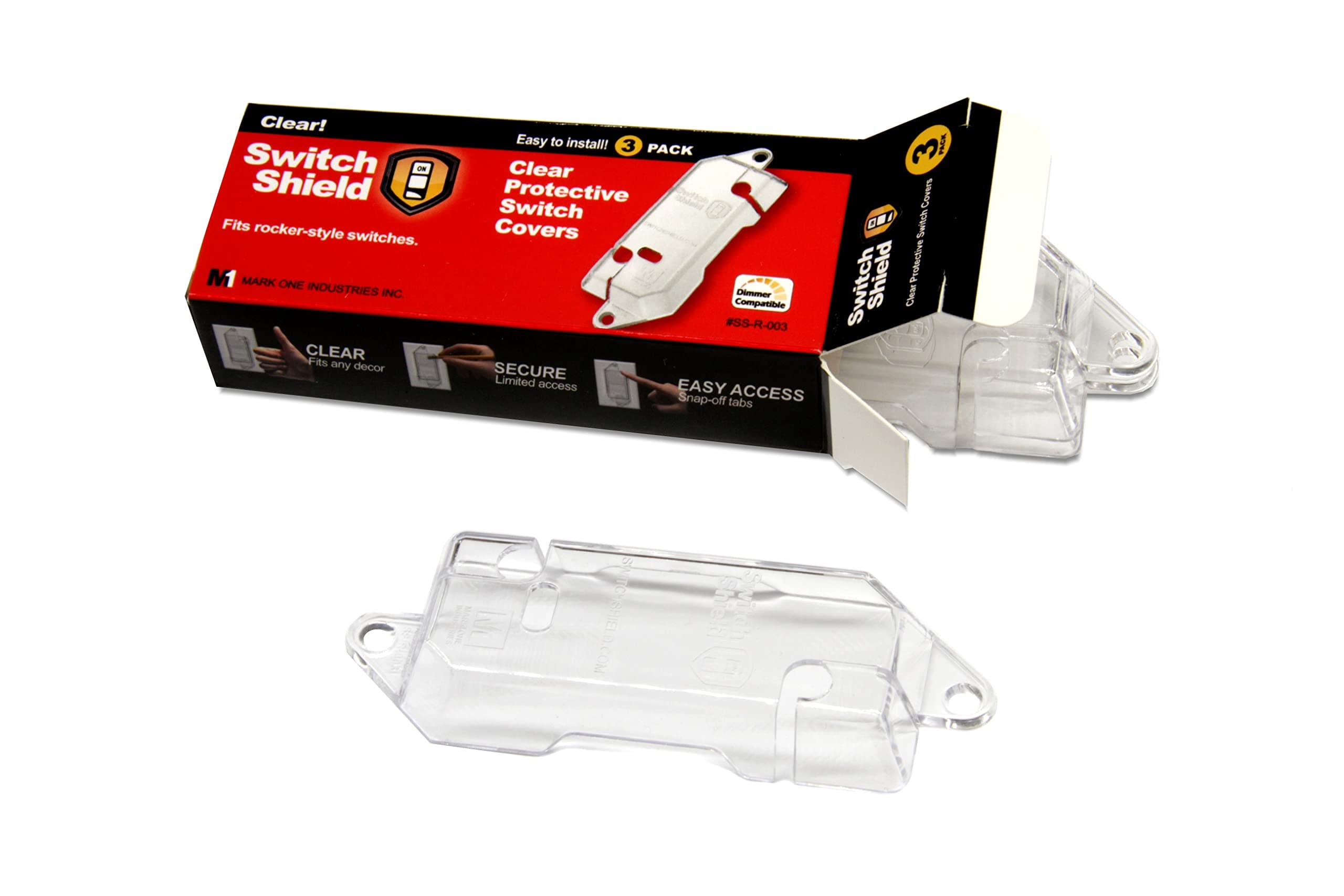 Clear Light Switch Guards, 3 - Pack | Rocker Style | Child Safety Cover | Light Switch Protection | Two Levels of Security | Home and Office