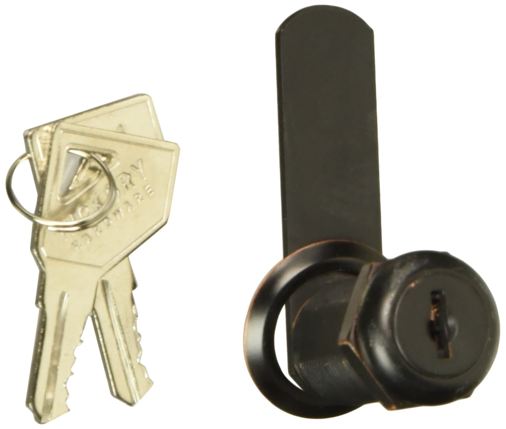 First Watch Security 1385-VB Drawer & Cabinet Lock Cabinet & Drawer 1-1/8 inch Utility Cam Lock Finish, Vintage Bronze