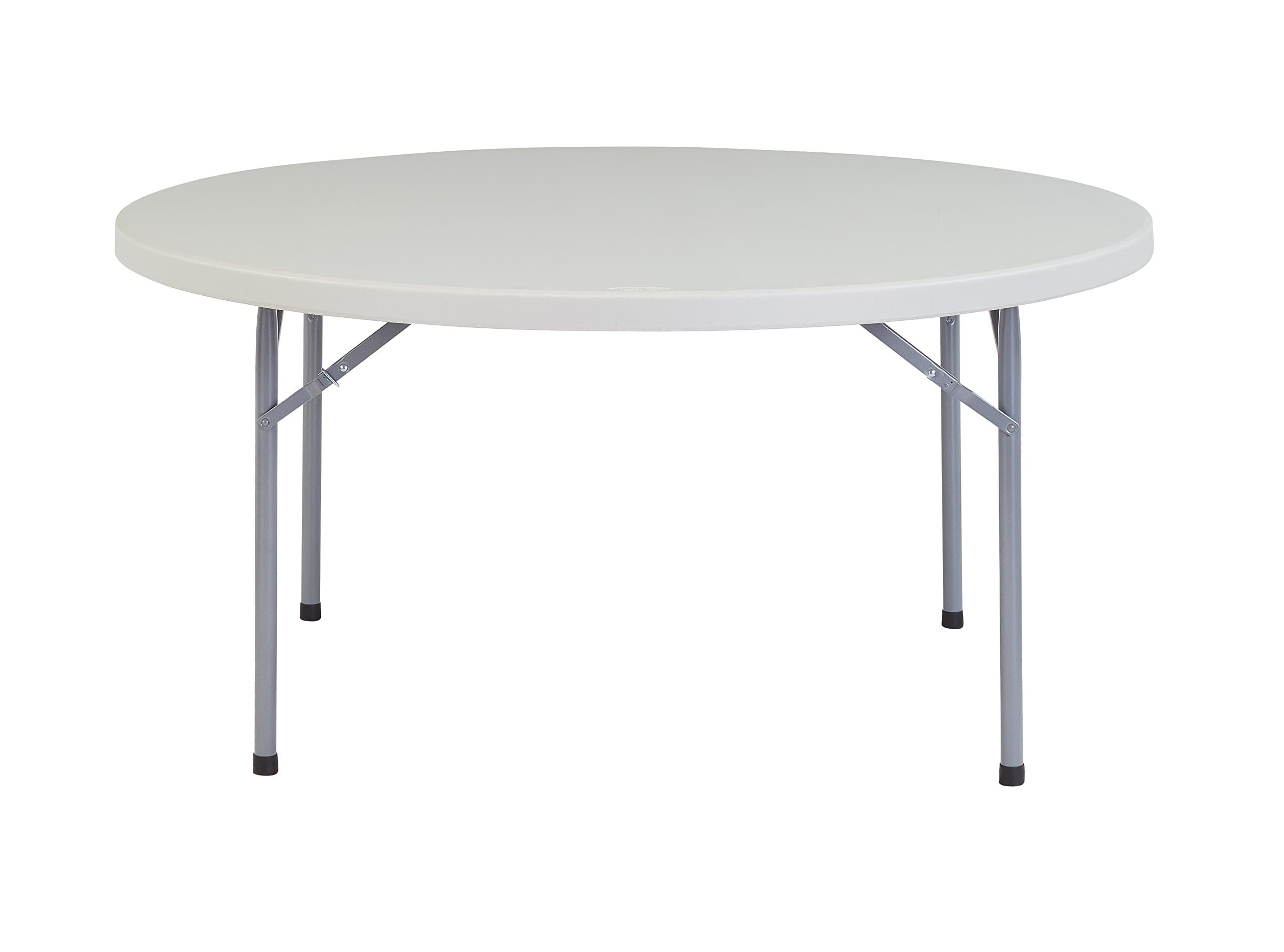 NPS BT60R 60" Heavy Duty Round Folding Table, Gray