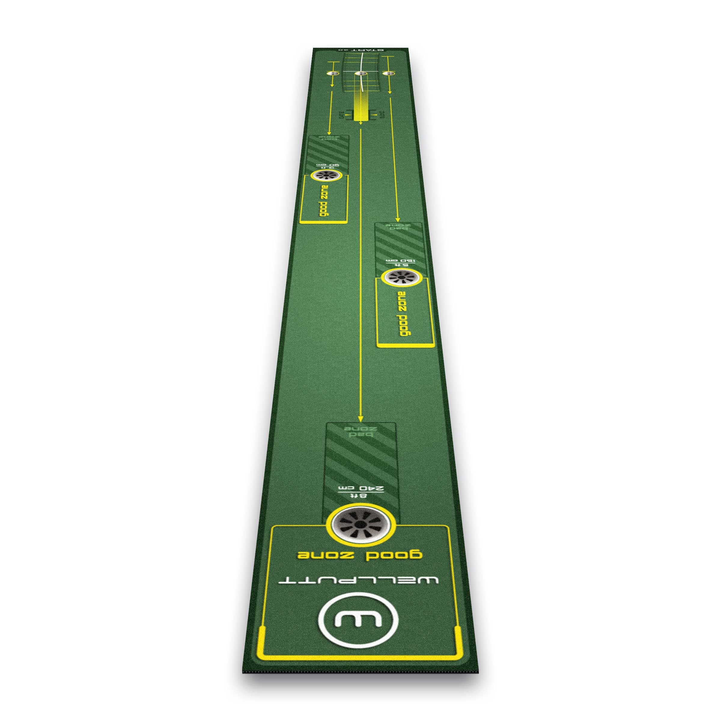 Wellputt Start 2.0 Golf Putting Mat – 10ft (3m) Indoor Putting Training Mat with Alignment Guides – Golf Practice Mat for Home & Office – Used by Tour Players