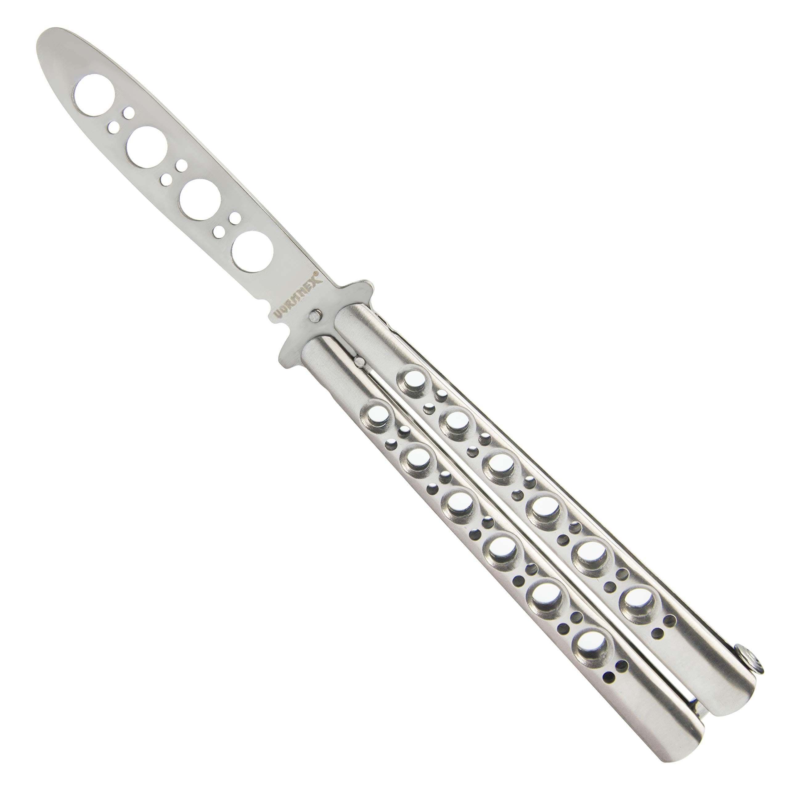 Practice Butterfly Trainer, Full Stainless Steel Unsharpened 100% Safe Dull Comb for Training (Silver)