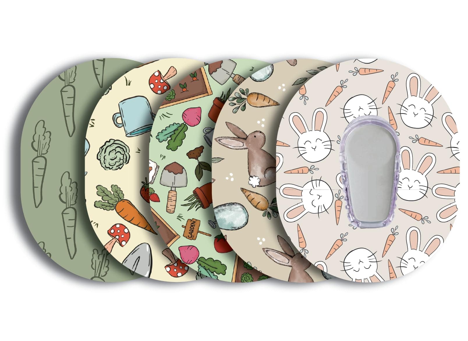 Glucomart Adhesive Patches for Dexcom G6 – 5-Pack Waterproof No-Lift No-Fray CGM Overpatches (Easter)