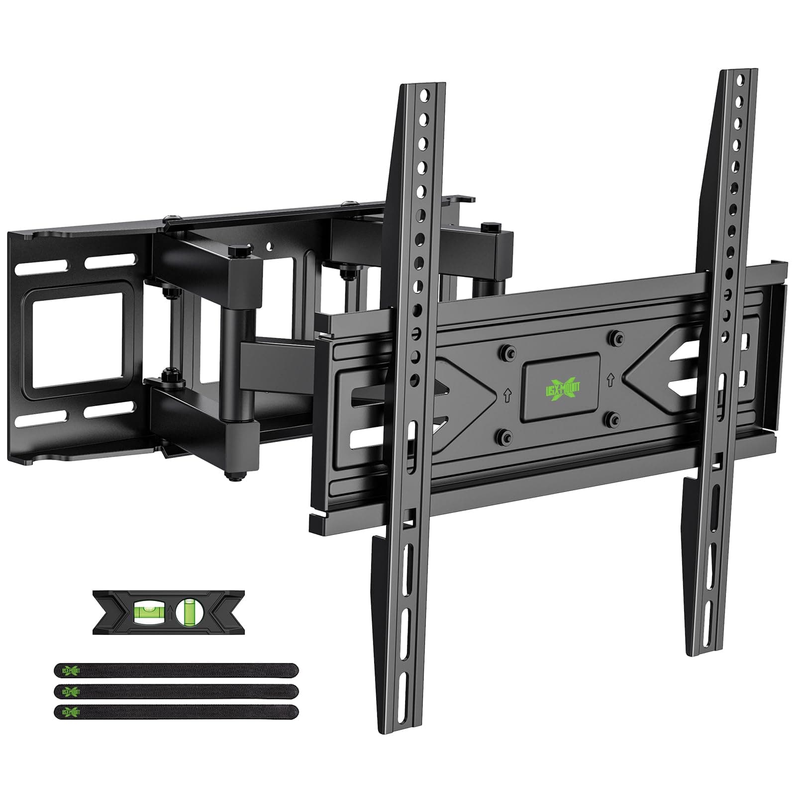 Full Motion TV Wall Mount for Most 32-70 inch TVs up to 99 lbs, Wall Mount TV Bracket with Dual Articulating Arms, Swivel, Tilt, Max VESA 400x400mm, TV Mount Fits 12”/16” Wood Studs