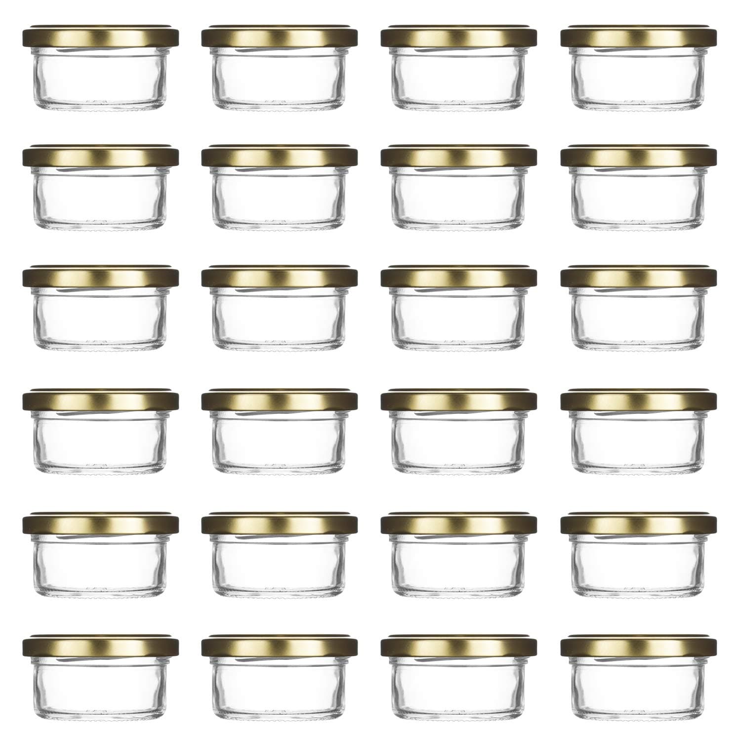 Small Mini Glass Jars With Tin Lids - 24 pack x 2 oz – All Purpose Empty Storage Jars