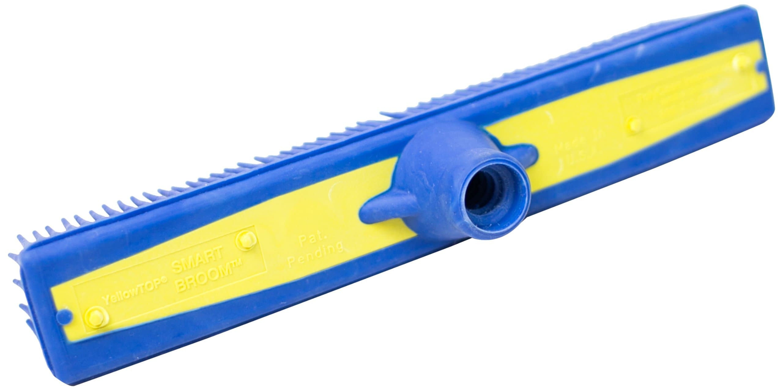 Smart Broom YT-11BY 11" Upright Multi-Surface Broom Head in Blue/Yellow