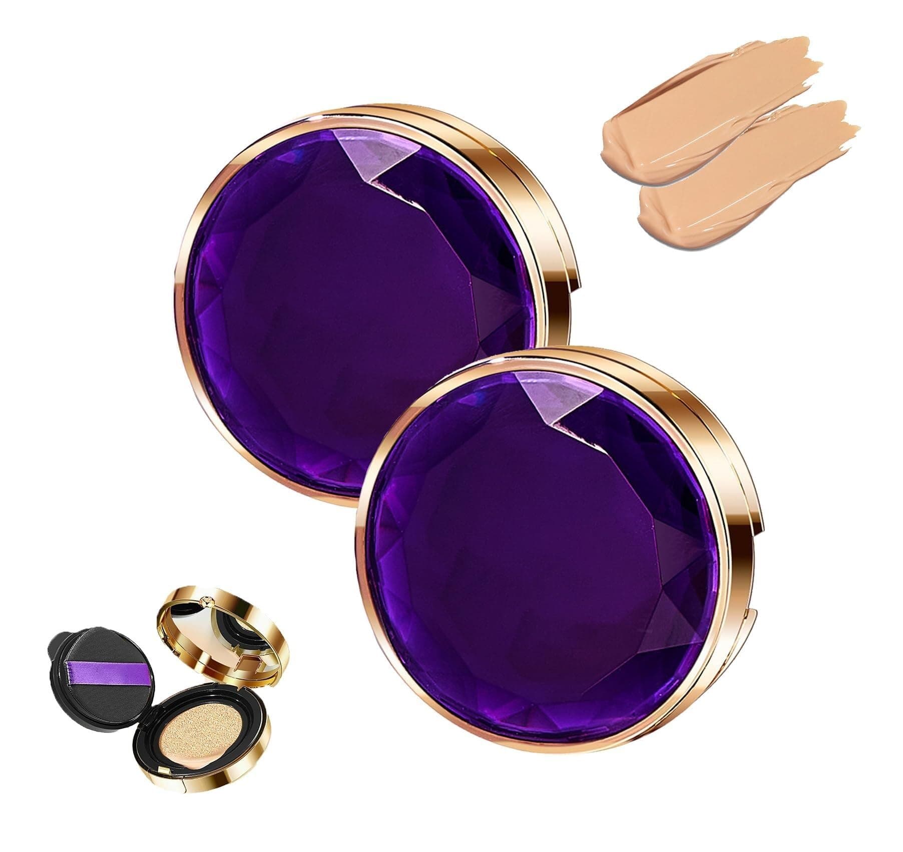 Soft Matte Cream Concealer, Waterproof Foundation - Full Coverage, Moisturizing Contour and Brighten (2pcs - Natural Color)