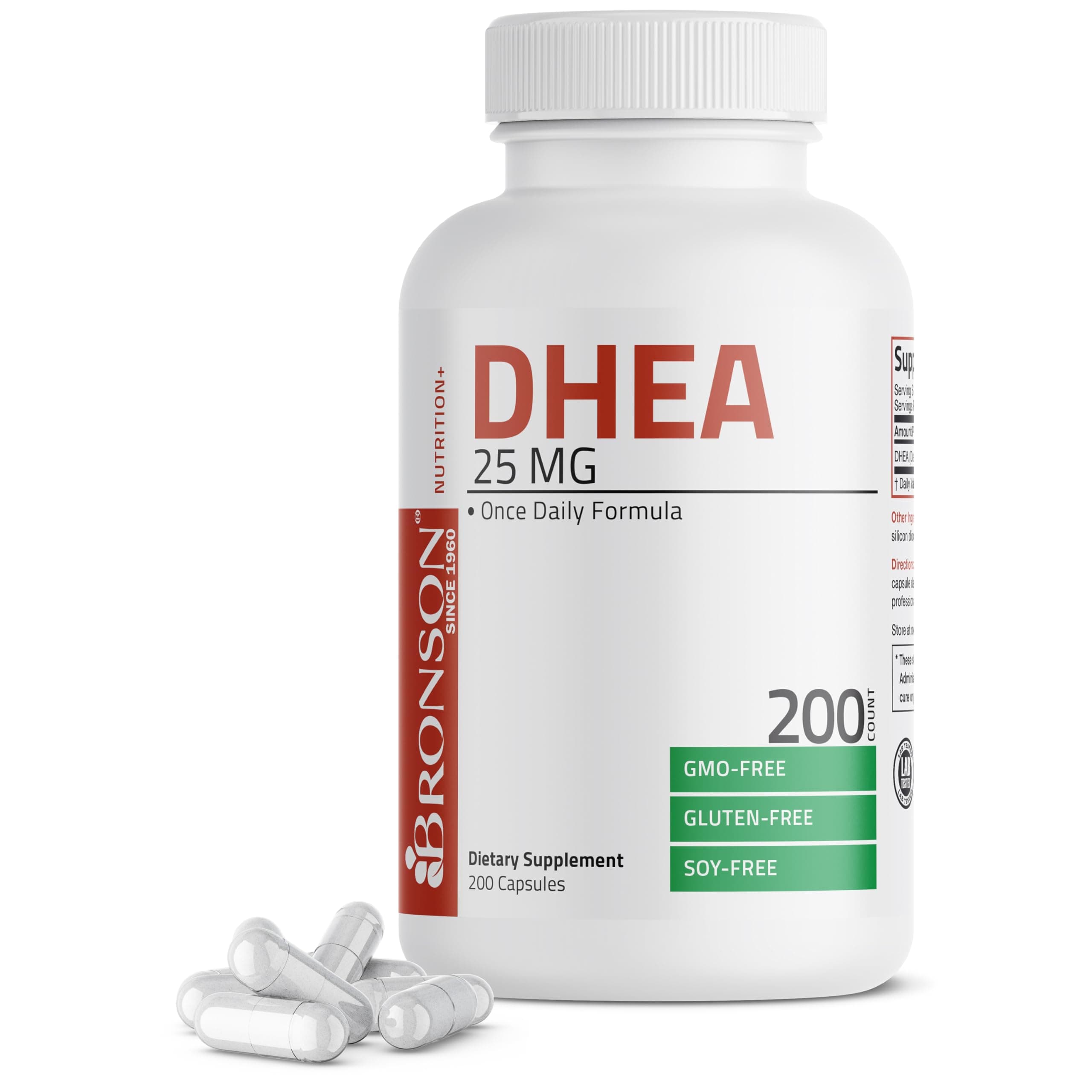 DHEA 25mg Once Daily Formula, 200 Capsules