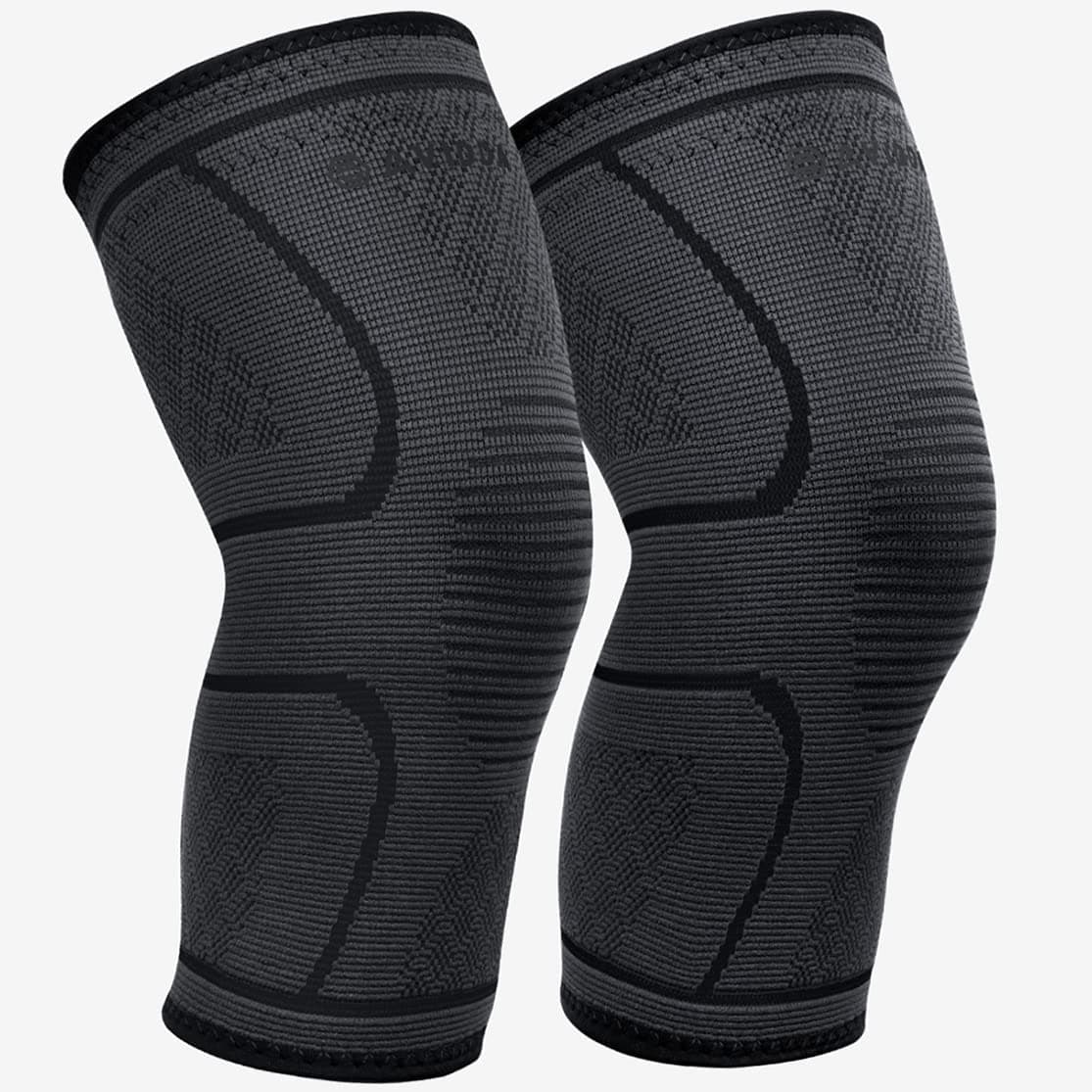 Knee Support Brace 2 Pack - Compression Knee Sleeves for Arthritis, Joint Pain, Ligament Injury, Meniscus Tear, ACL, MCL, Tendonitis, Running, Squats, Sports