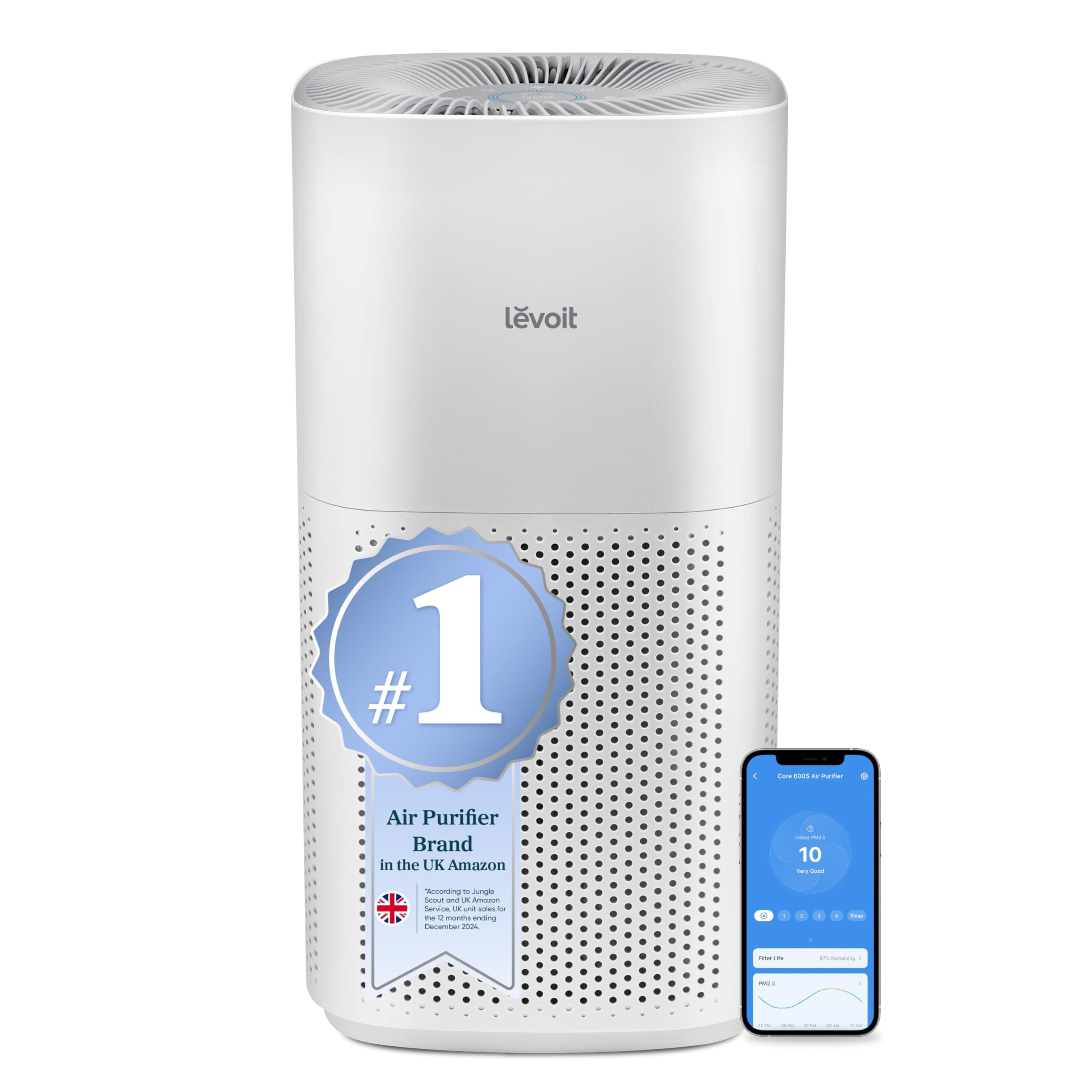 Smart Air Purifier for Home Large Room, Covers up to 294 ㎡, CADR 697m³/h, APP & Alexa Control, PM2.5 Air Monitor & Auto Mode, HEPA Filter Removes Allergens Pollen Dust Smoke Pet
