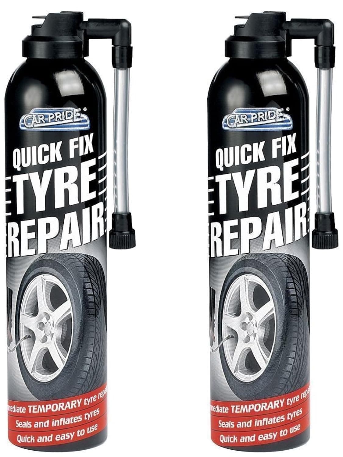 2 X QUICK FIX CAR EMERGENCY FLAT TYRE INFLATE PUNCTURE REPAIR KIT